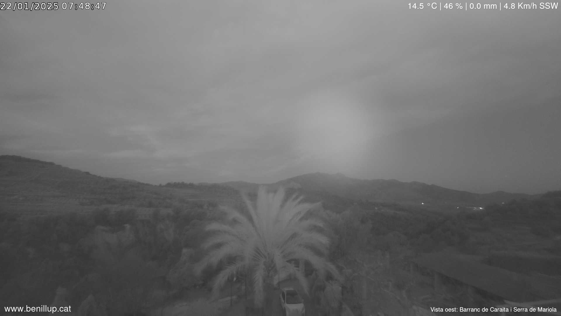 Webcam des de Benillup amb vistes Barranc de Caraita i Serra de Mariola