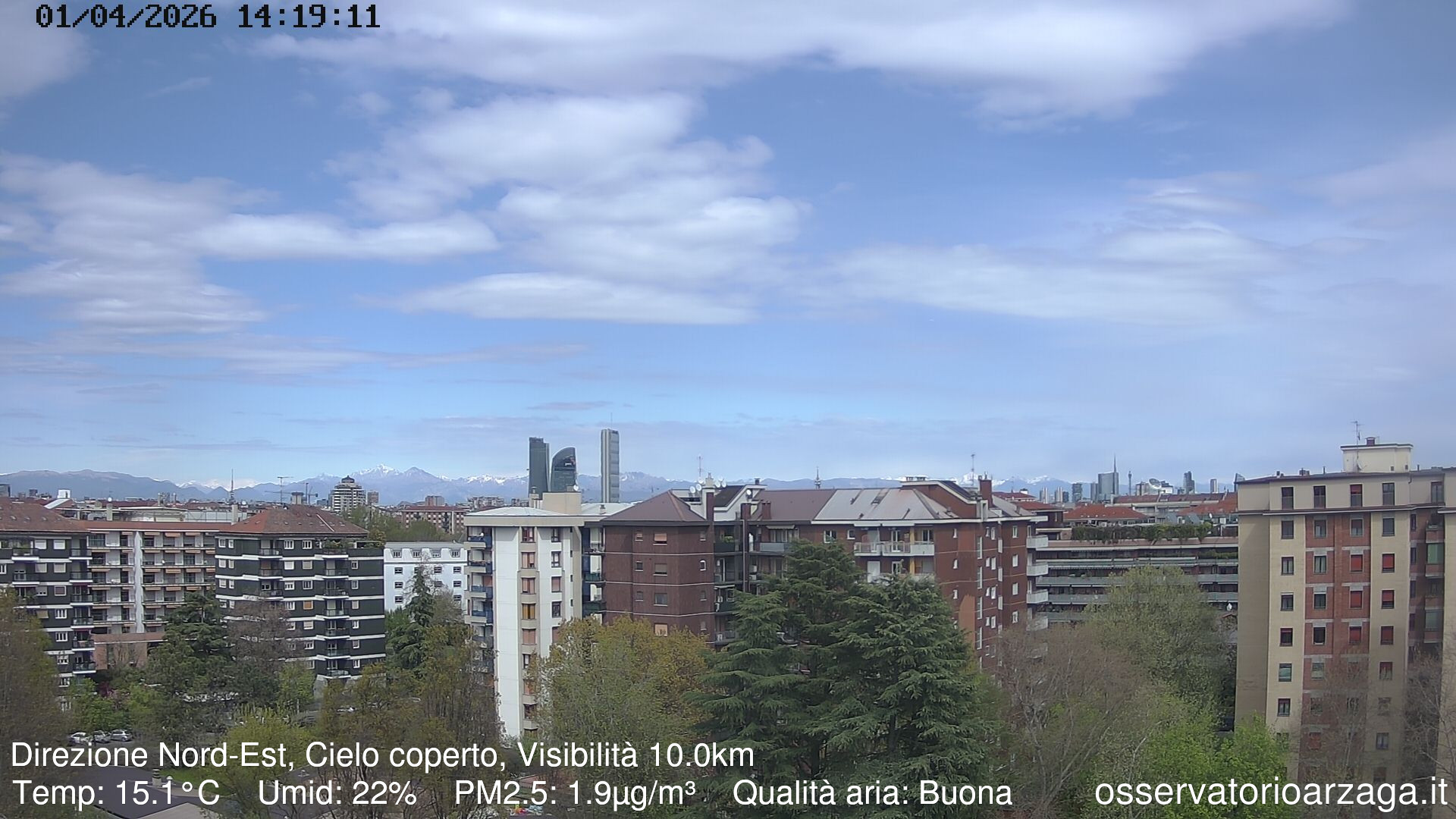 immagine della webcam nei dintorni di Milano Gioia: webcam Milano Arzaga