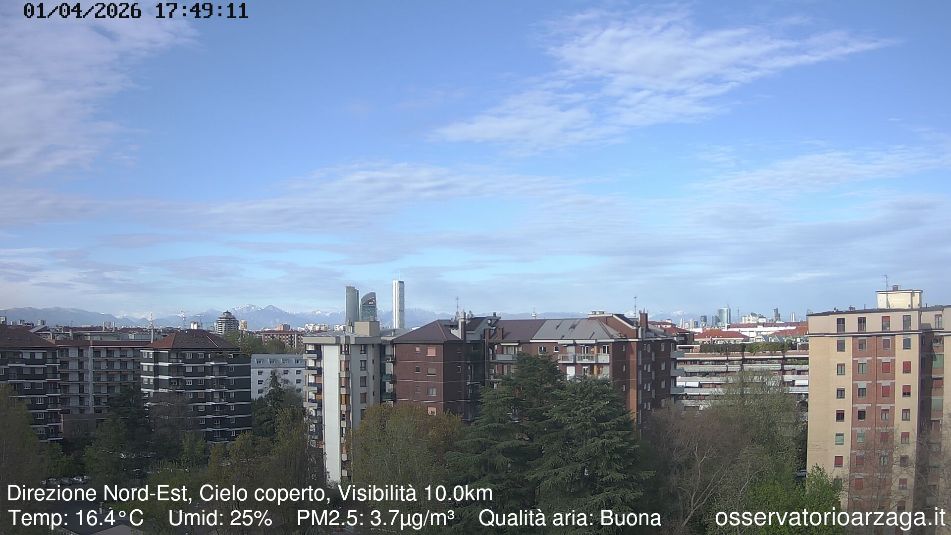 immagine della webcam nei dintorni di Milano XXII Marzo: webcam Milano Arzaga