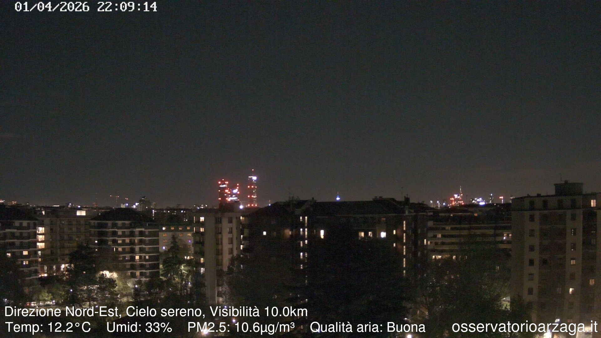 immagine della webcam nei dintorni di Milano Parco Sempione: webcam Milano Arzaga