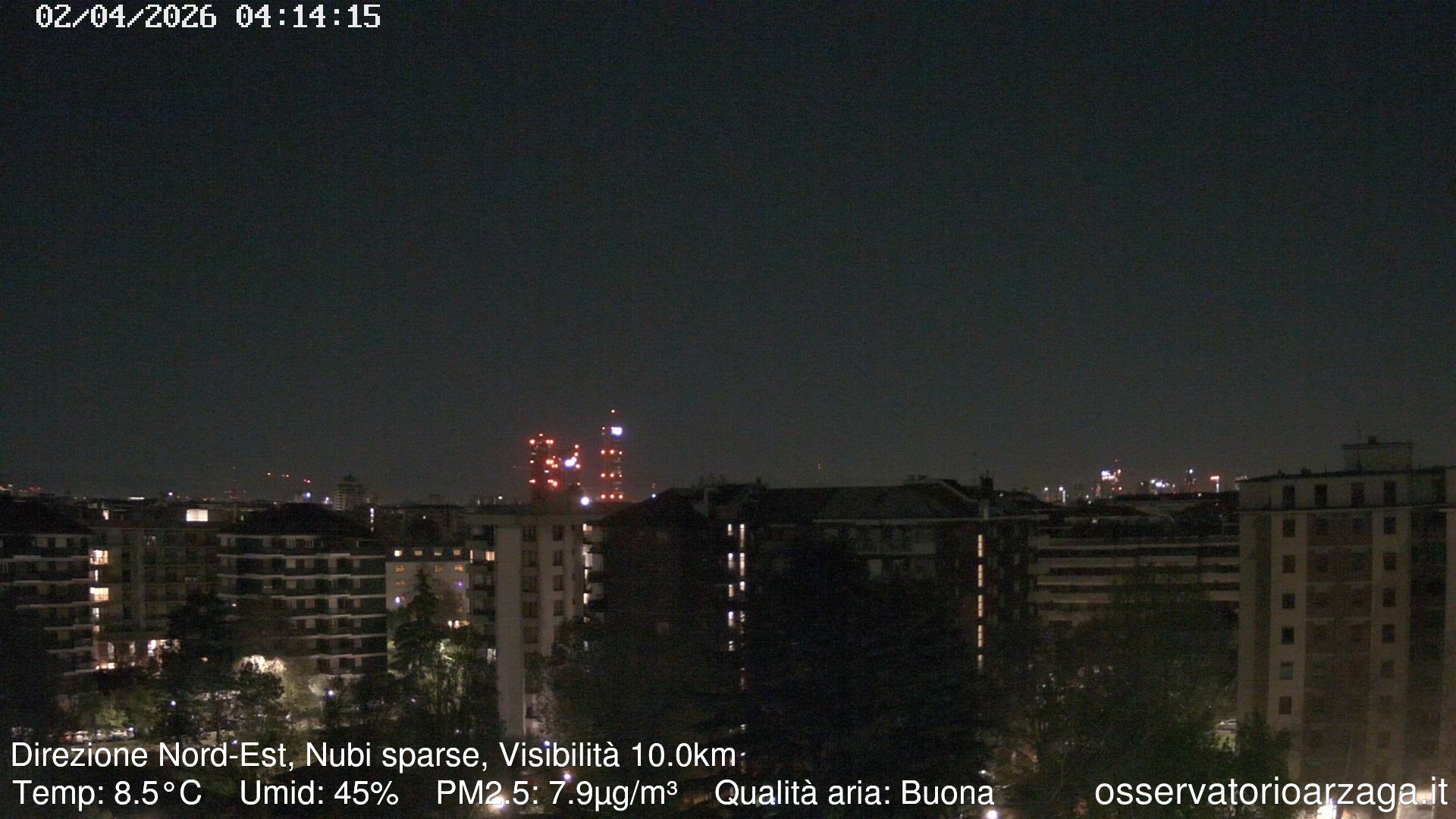 immagine della webcam nei dintorni di Milano Parco Sempione: webcam Milano Arzaga