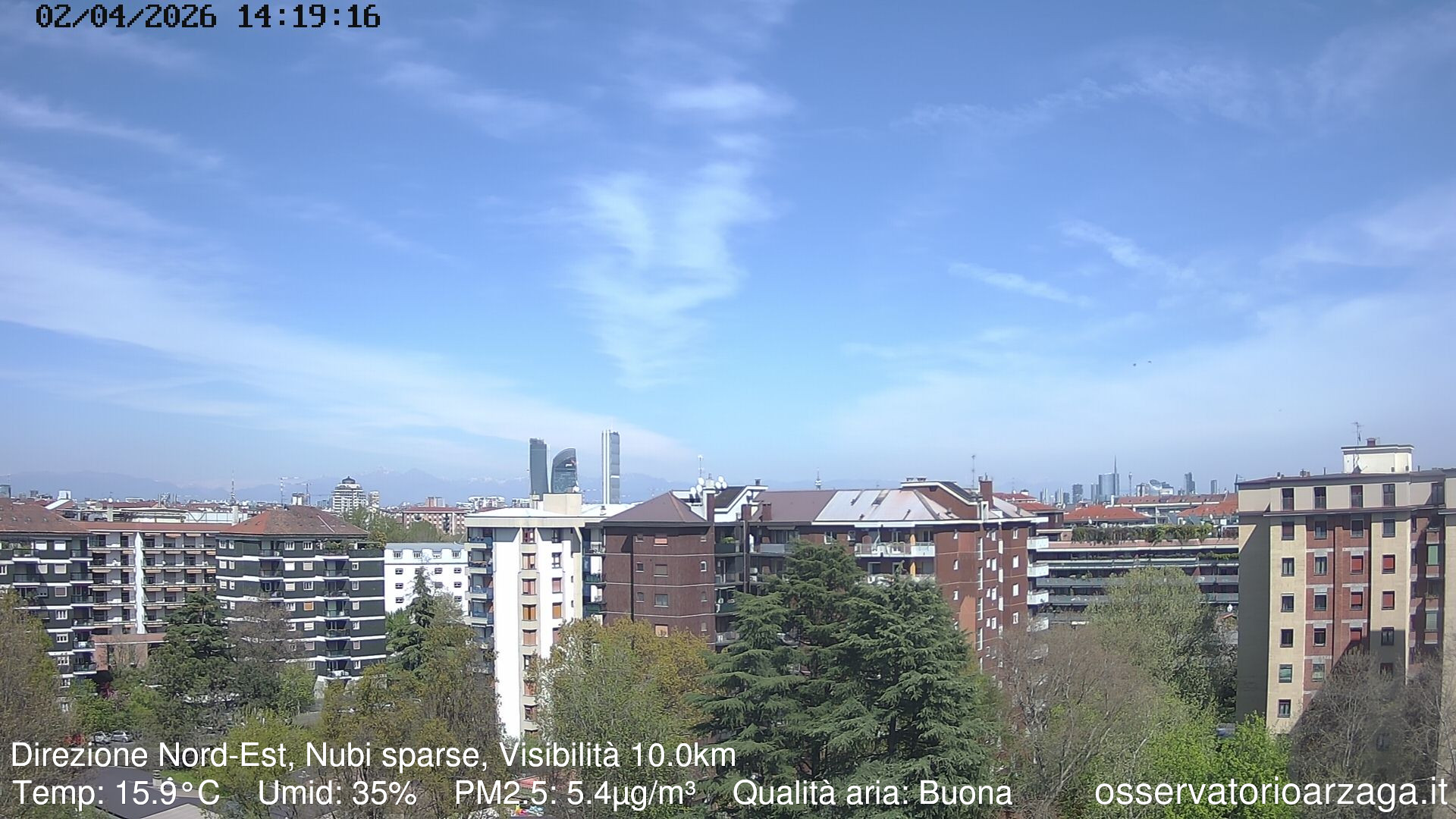 immagine della webcam nei dintorni di Milano Porta Venezia: webcam Milano Arzaga