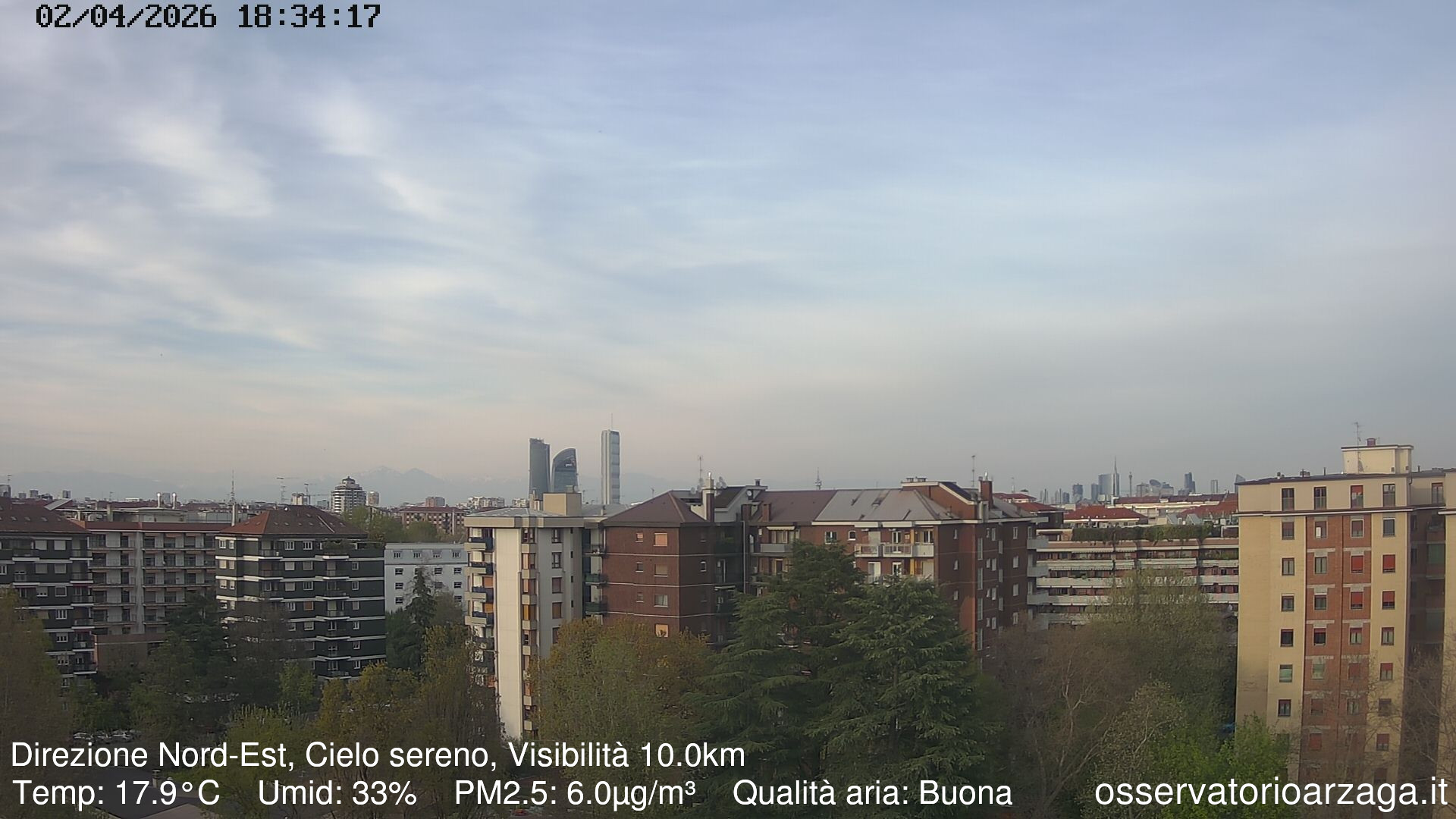 immagine della webcam nei dintorni di Milano Centrale: webcam Milano Arzaga