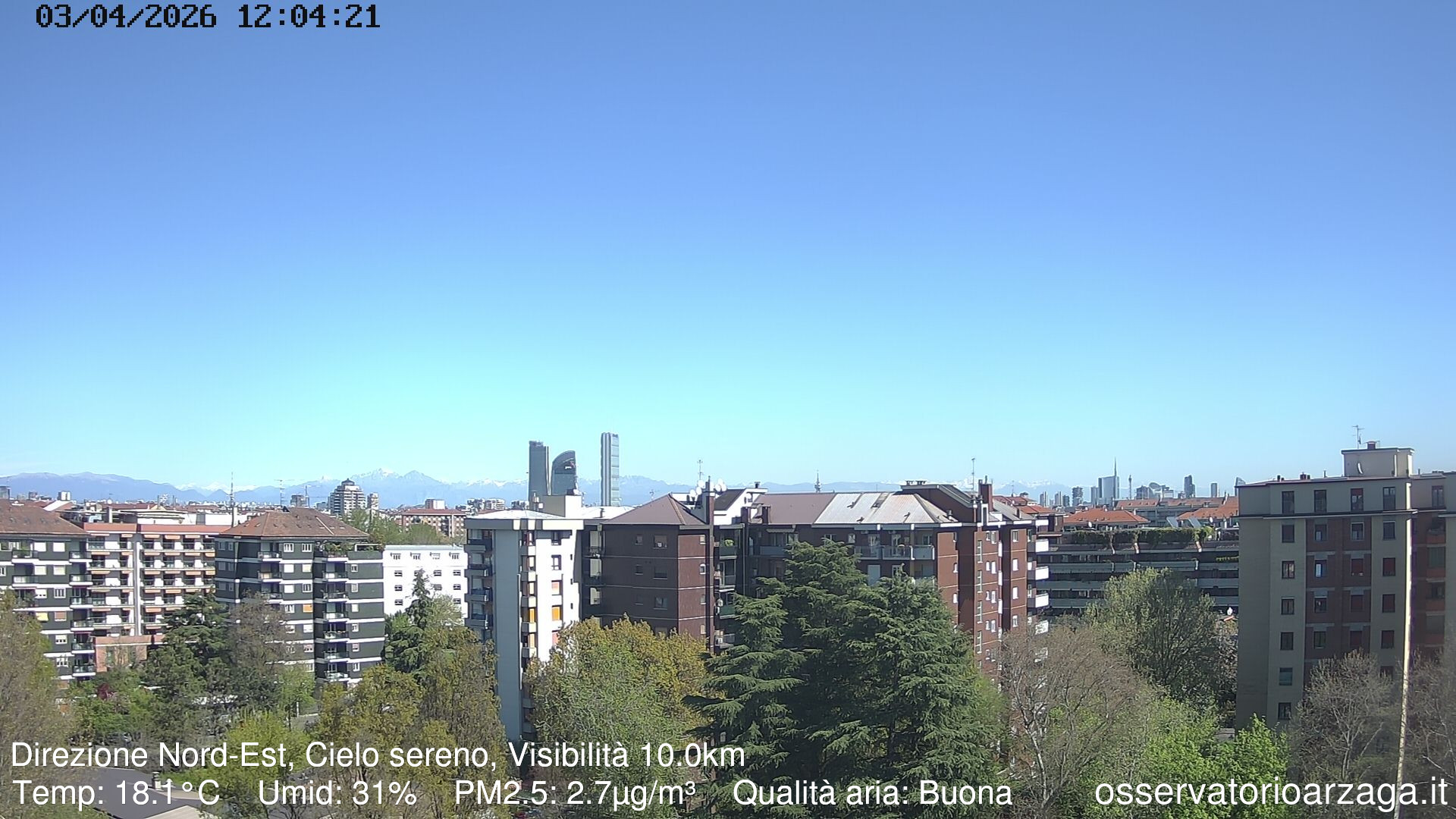 immagine della webcam nei dintorni di Milano Varesine: webcam Milano Arzaga