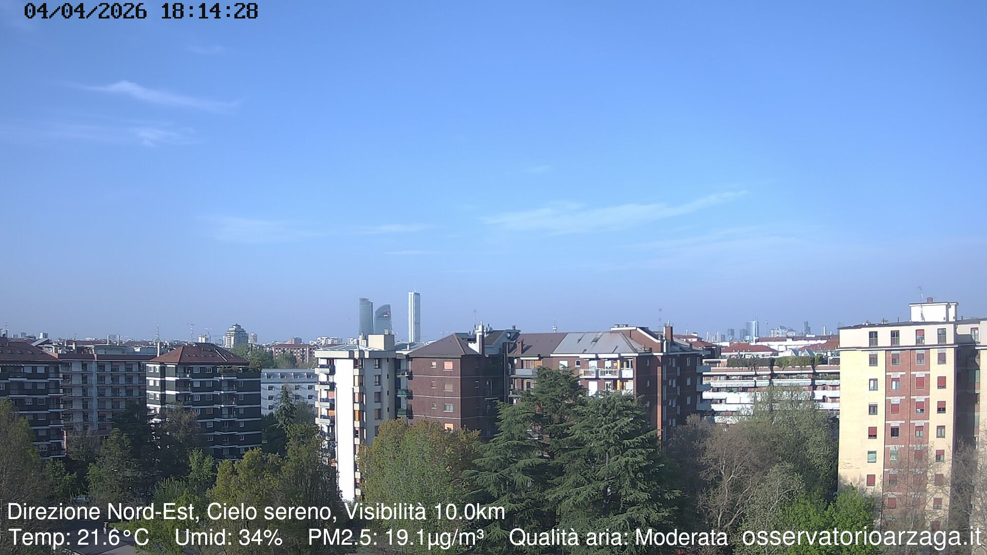 immagine della webcam nei dintorni di Milano Città Studi: webcam Milano Arzaga