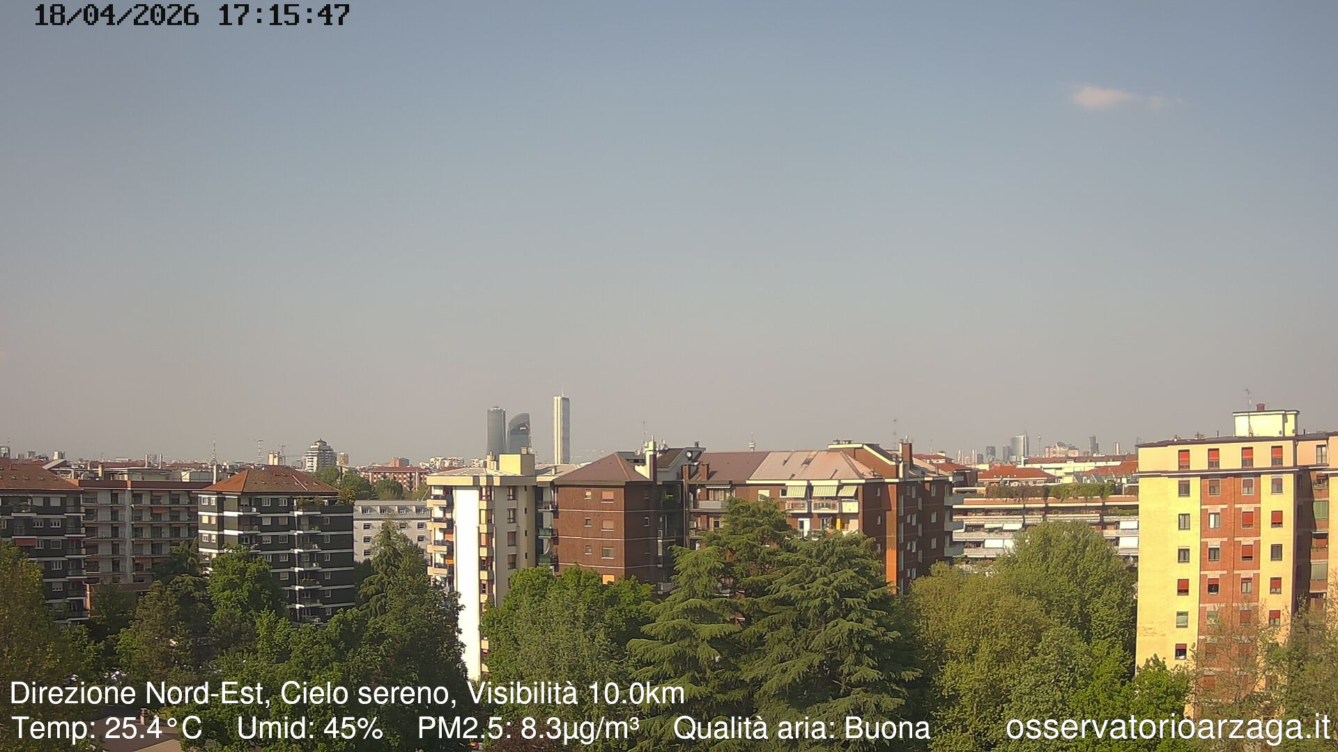 immagine della webcam nei dintorni di Milano De Angeli: webcam Milano Arzaga