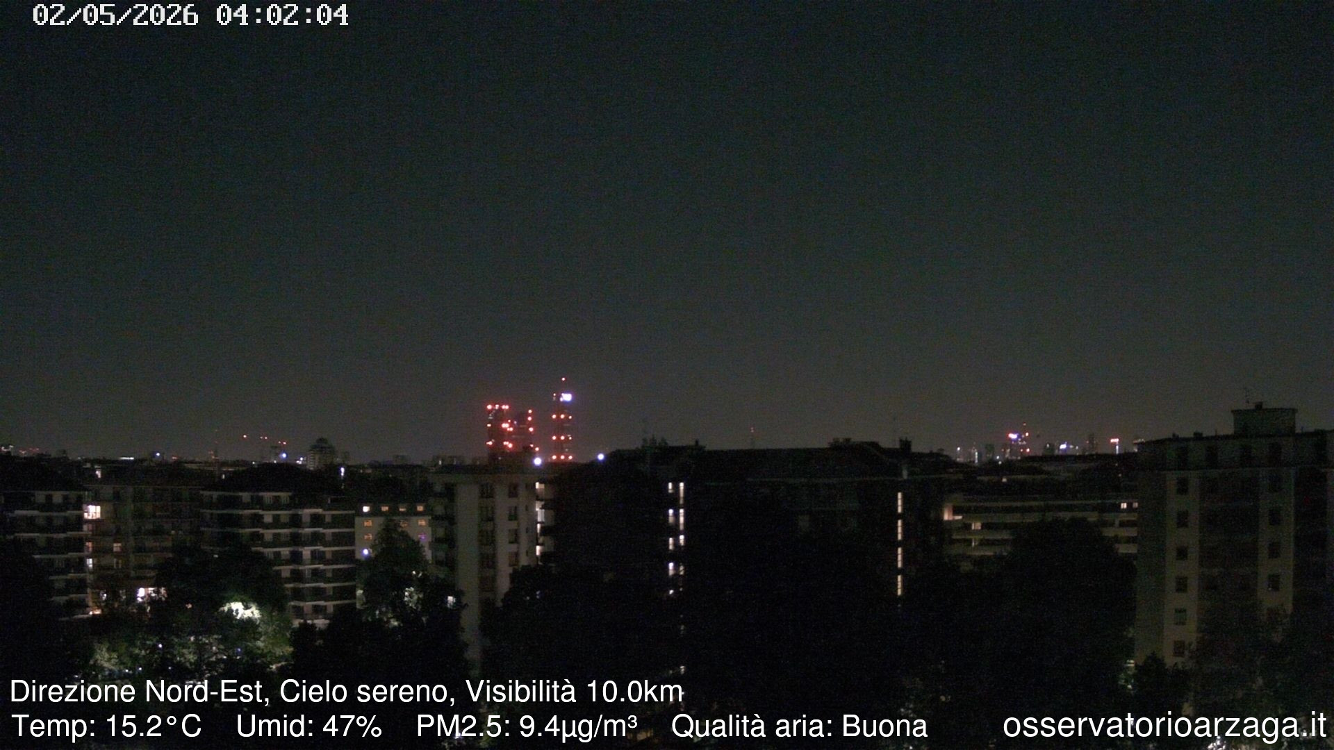immagine della webcam nei dintorni di Milano Campo dei Fiori: webcam Milano Arzaga