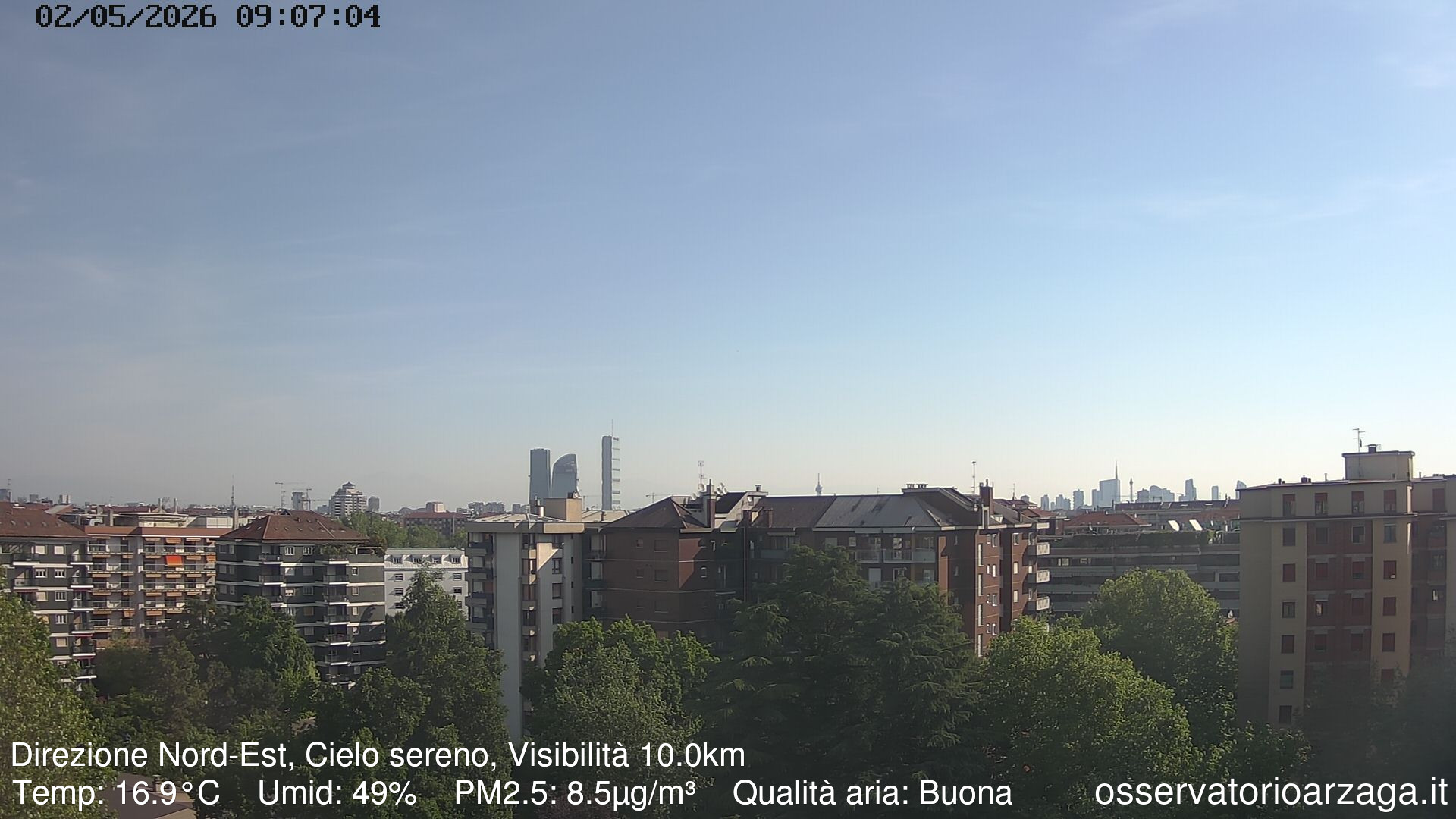immagine della webcam nei dintorni di Milano Casoretto: webcam Milano Arzaga