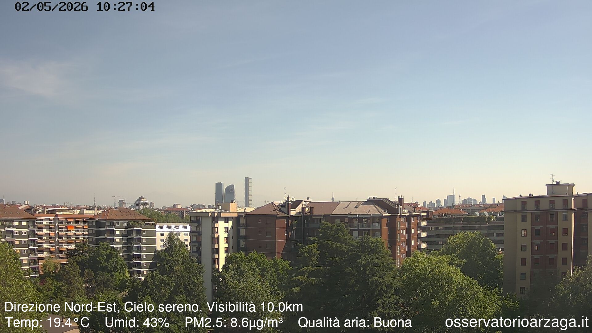 immagine della webcam nei dintorni di Milano Grigioni: webcam Milano Arzaga
