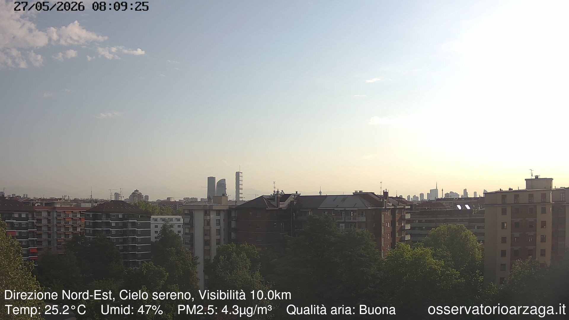 immagine della webcam nei dintorni di Milano Cappuccio: webcam Milano Arzaga