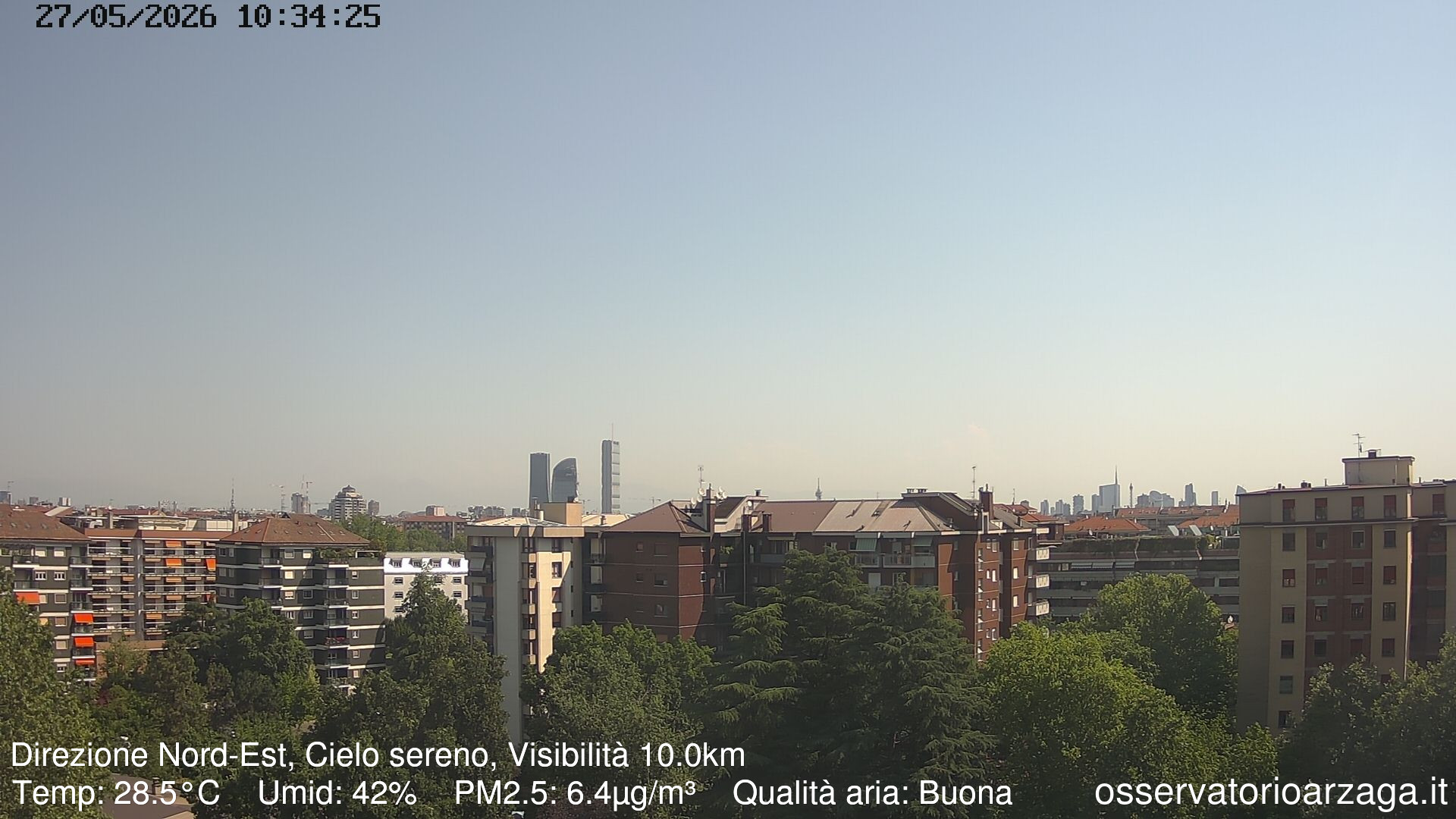 immagine della webcam nei dintorni di Milano Cappuccio: webcam Milano Arzaga