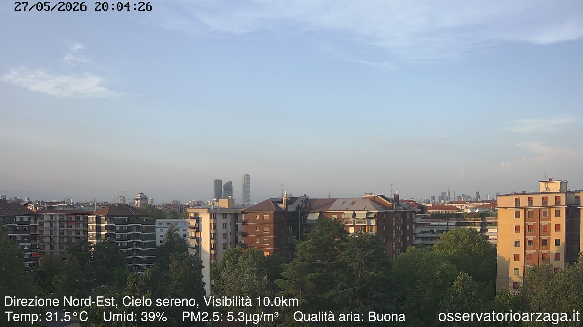 immagine della webcam nei dintorni di Milano Cappuccio: webcam Milano Arzaga