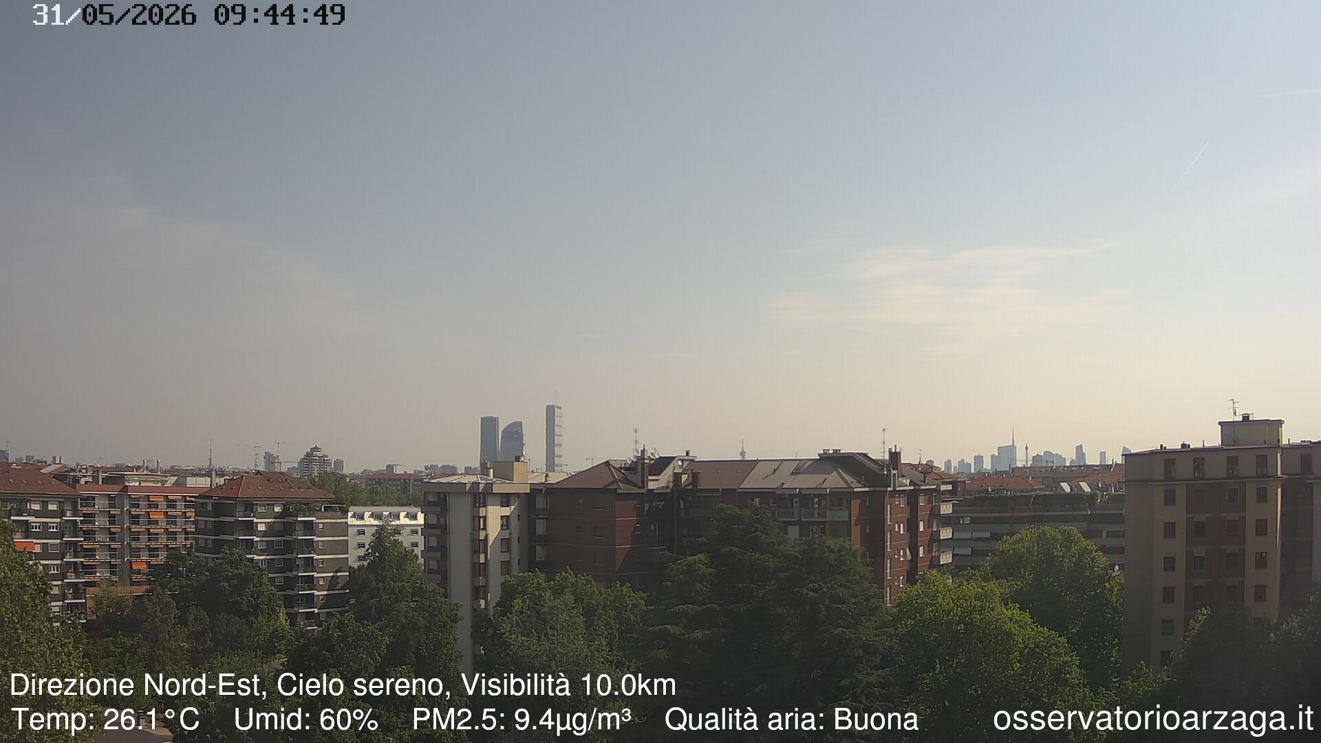 immagine della webcam nei dintorni di Milano Cuoco: webcam Milano Arzaga