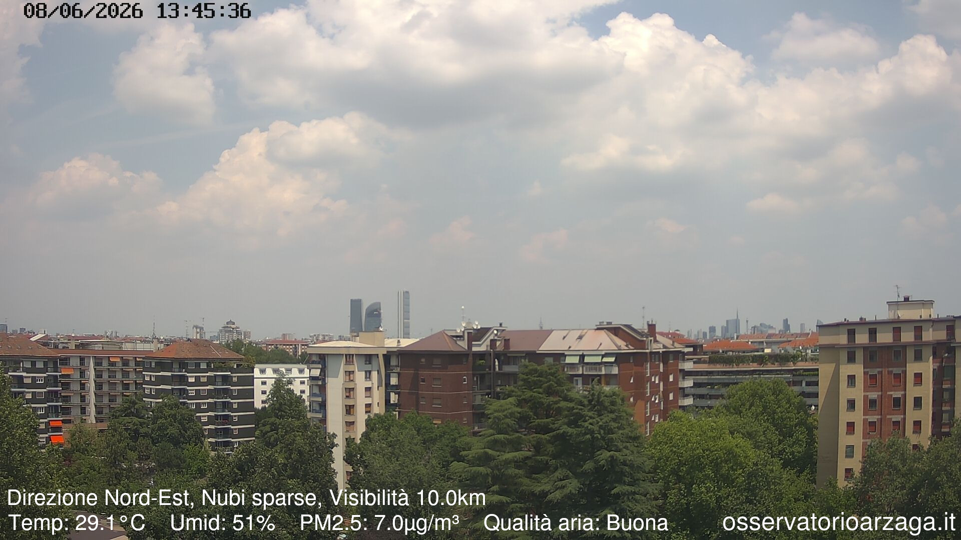 immagine della webcam nei dintorni di Milano Grigioni: webcam Milano Arzaga