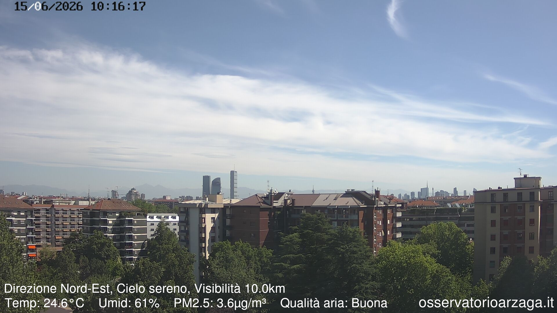 immagine della webcam nei dintorni di Milano San Marco: webcam Milano Arzaga