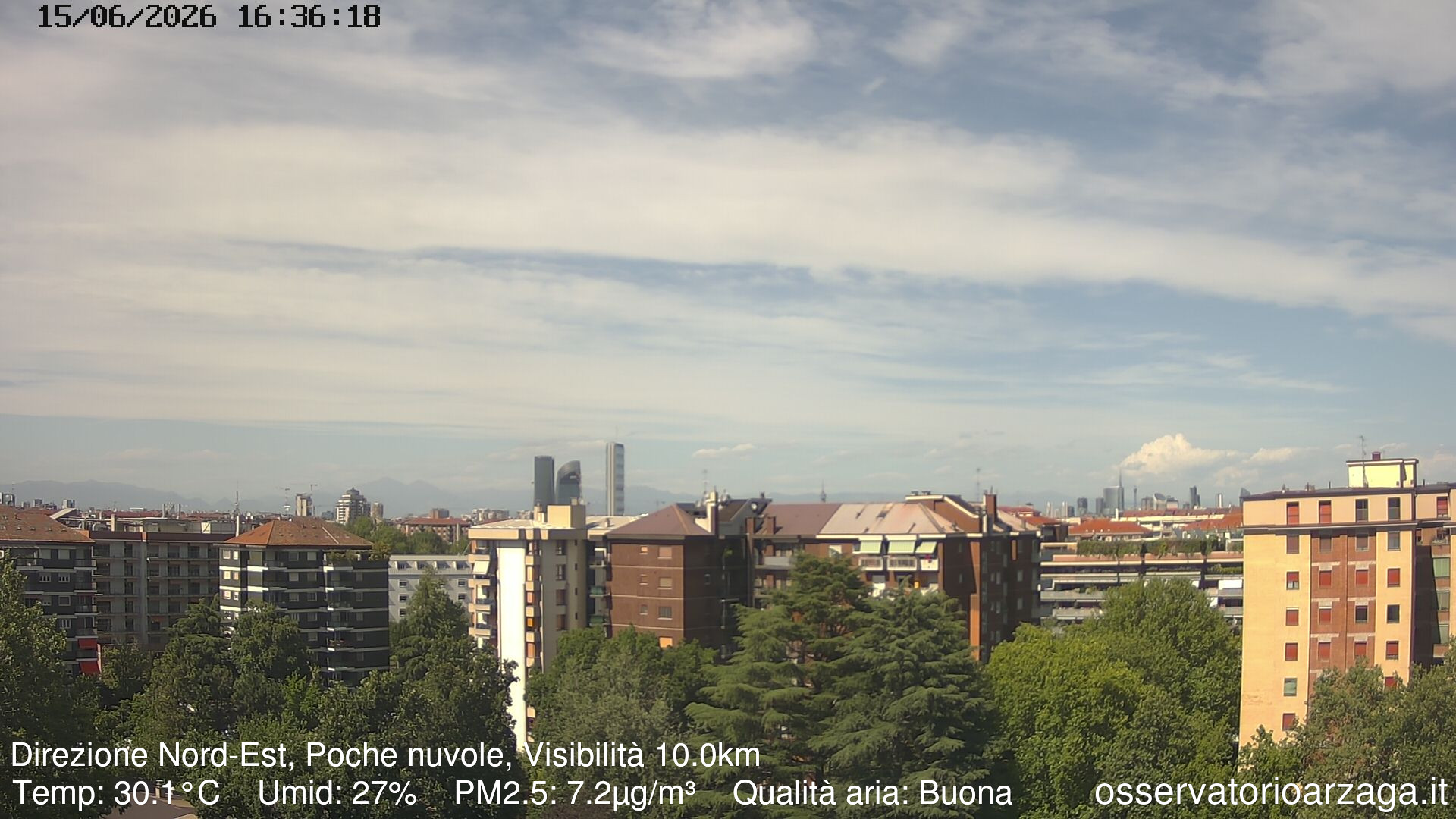 immagine della webcam nei dintorni di Milano San Marco: webcam Milano Arzaga