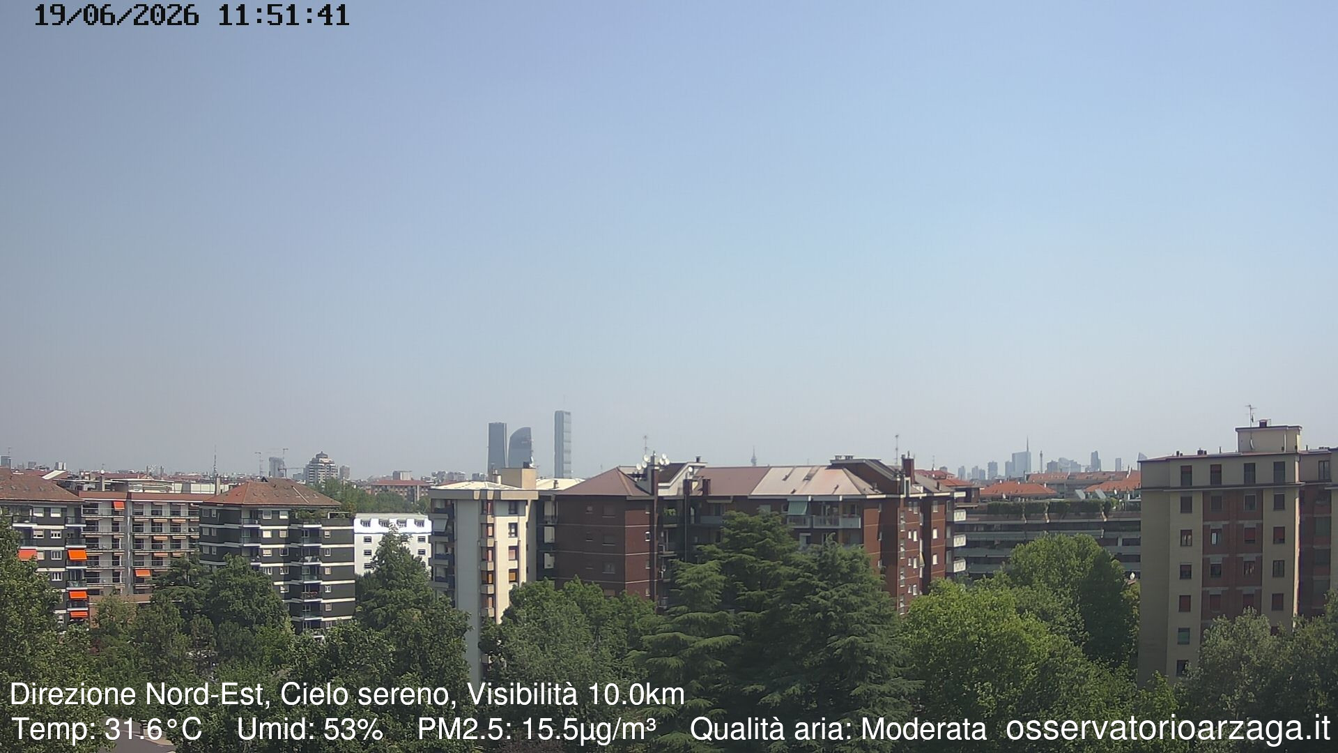 immagine della webcam nei dintorni di Milano Città Studi: webcam Milano Arzaga