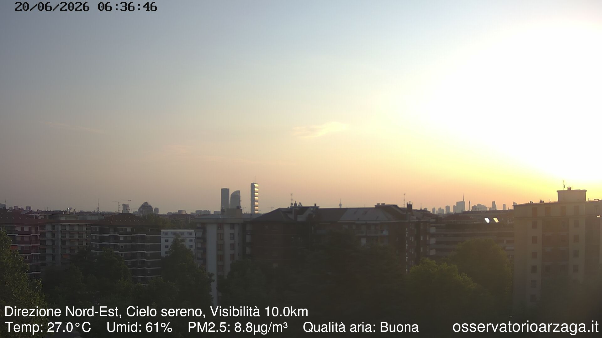 immagine della webcam nei dintorni di Milano Città Studi: webcam Milano Arzaga