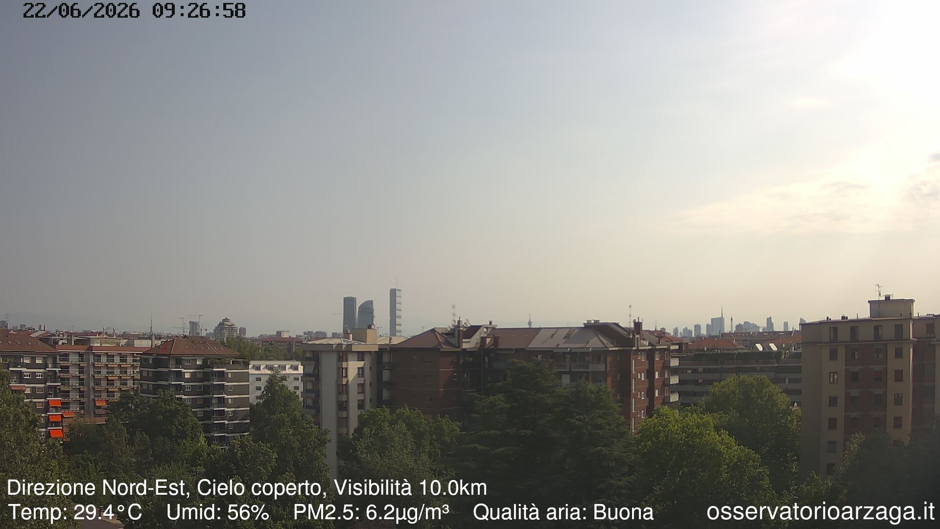immagine della webcam nei dintorni di Bresso: webcam Milano Arzaga