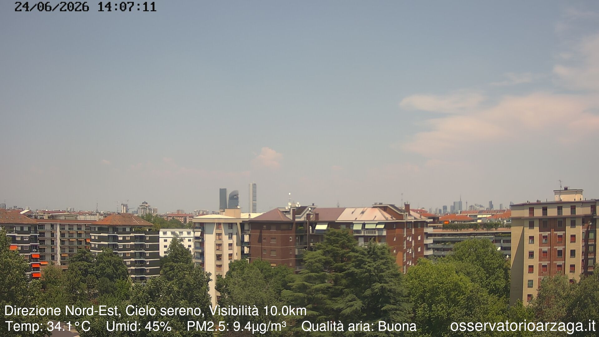 immagine della webcam nei dintorni di Milano Grigioni: webcam Milano Arzaga