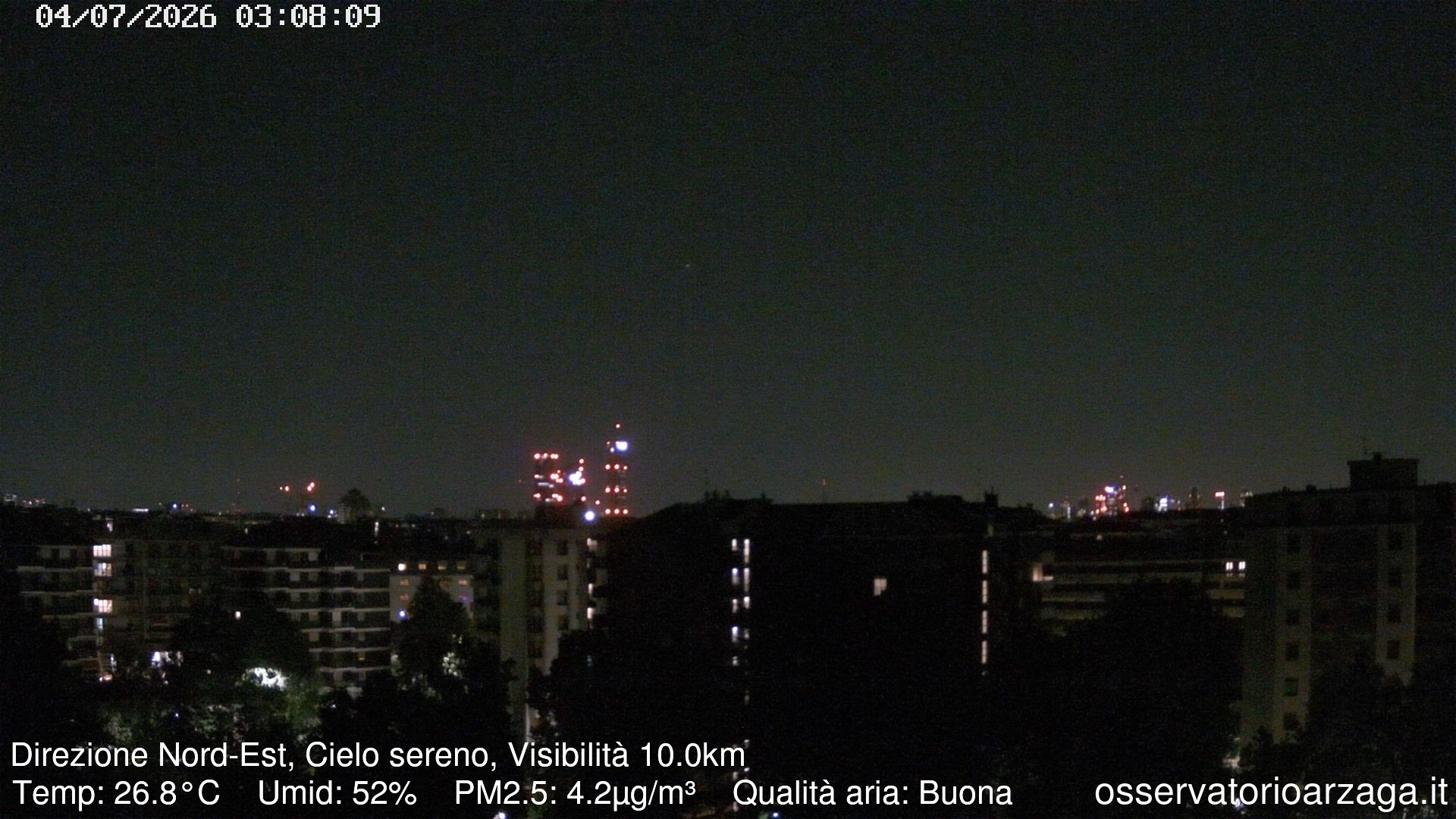 immagine della webcam nei dintorni di Milano Campo dei Fiori: webcam Milano Arzaga