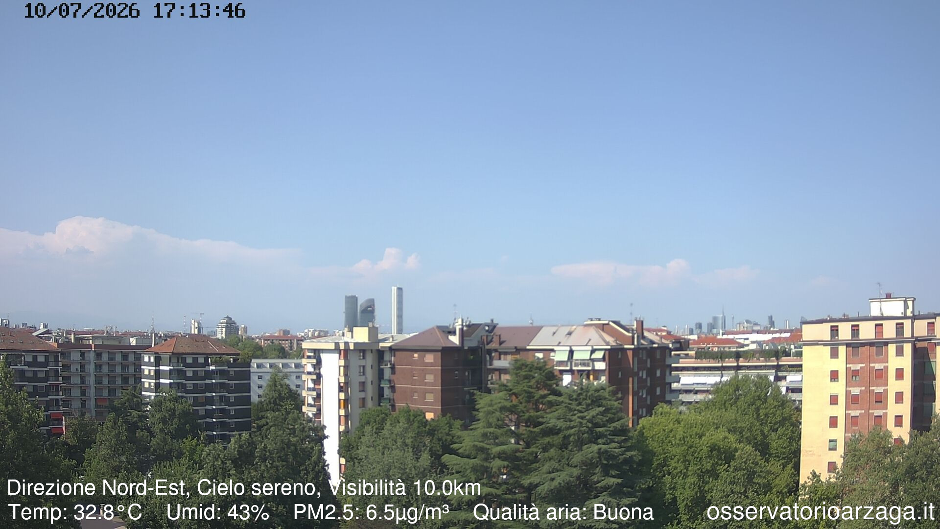 immagine della webcam nei dintorni di Milano Stazione Centrale: webcam Milano Arzaga