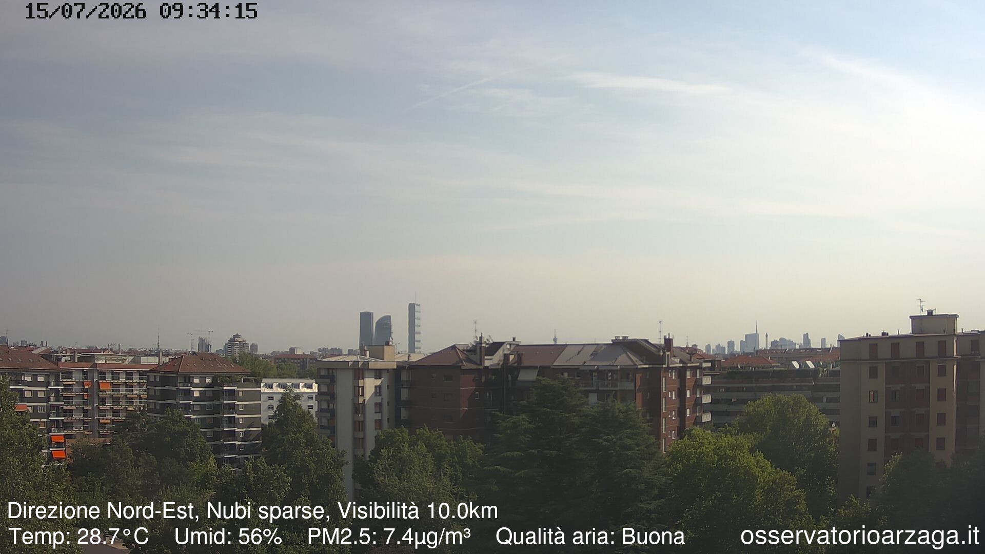 immagine della webcam nei dintorni di Passirana: webcam Milano Arzaga