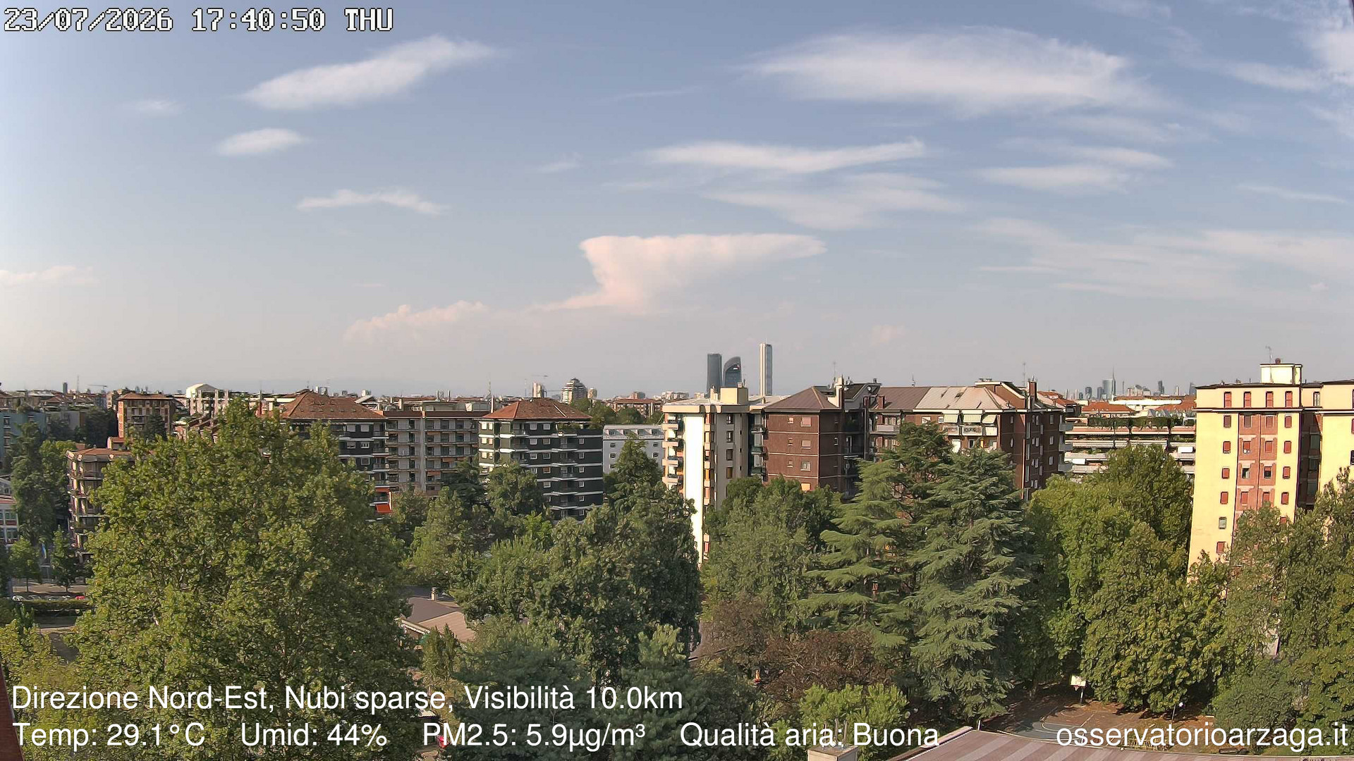 immagine della webcam nei dintorni di Sant'Angelo Lodigiano: webcam Milano Arzaga