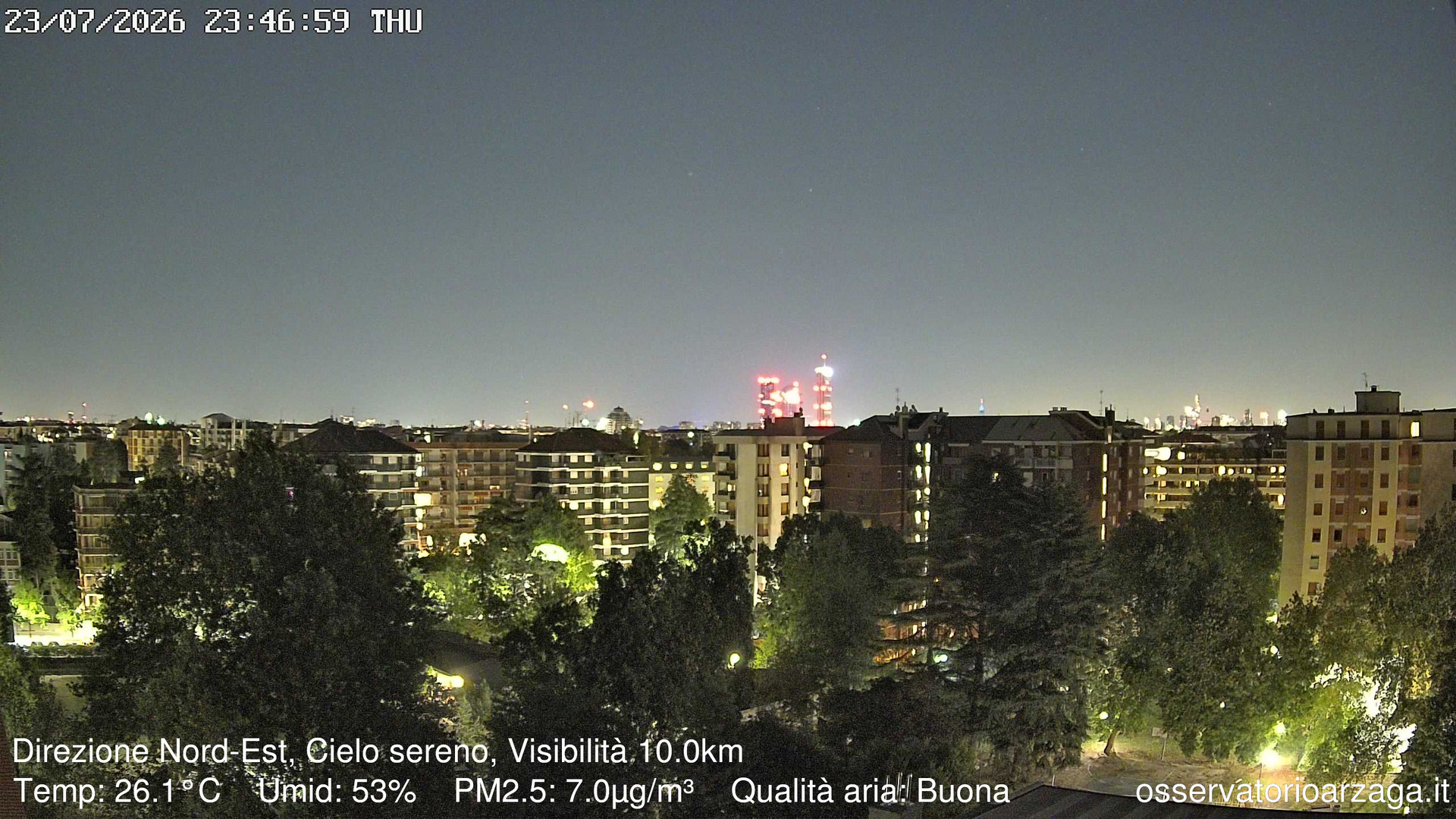 immagine della webcam nei dintorni di Sant'Angelo Lodigiano: webcam Milano Arzaga