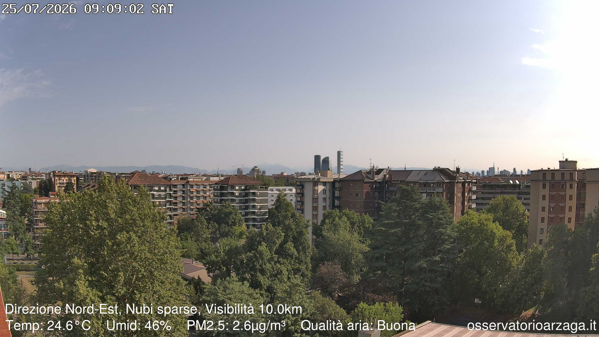 immagine della webcam nei dintorni di Sant'Angelo Lodigiano: webcam Milano Arzaga