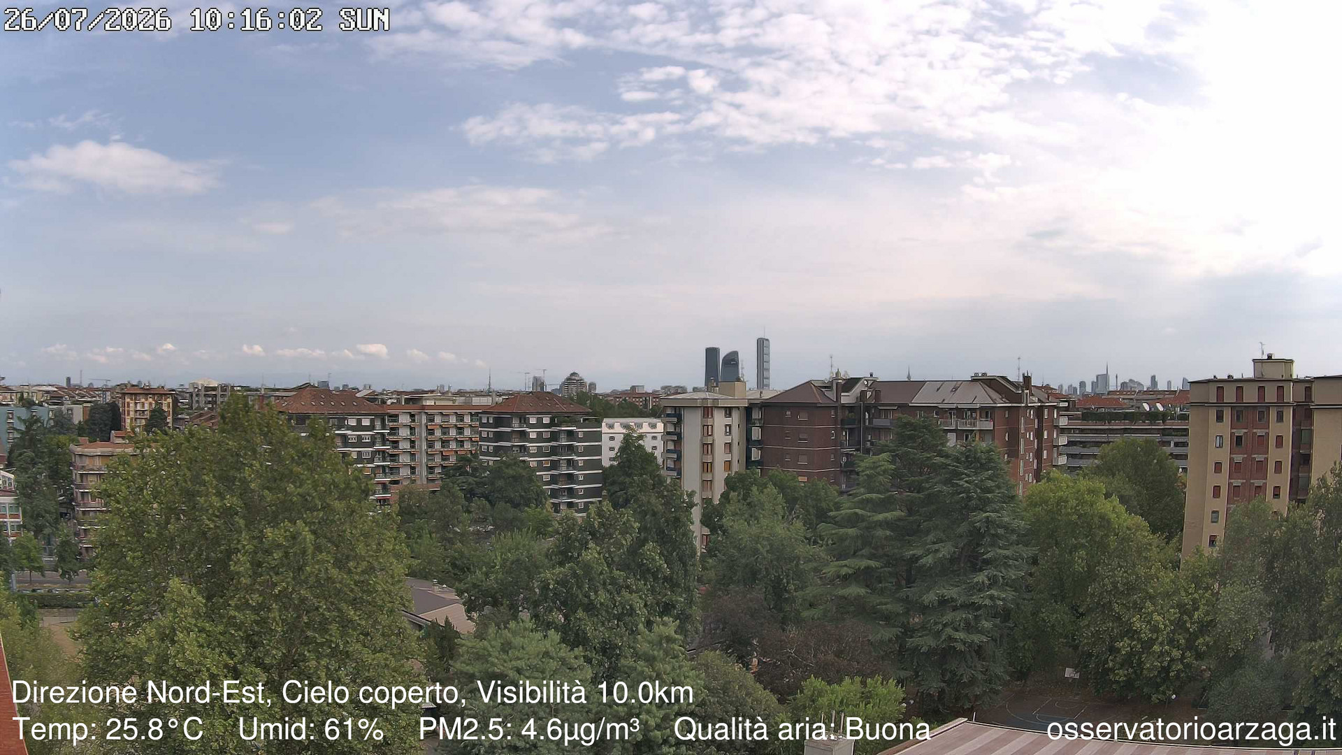 immagine della webcam nei dintorni di Milano Domenichino: webcam Milano Arzaga