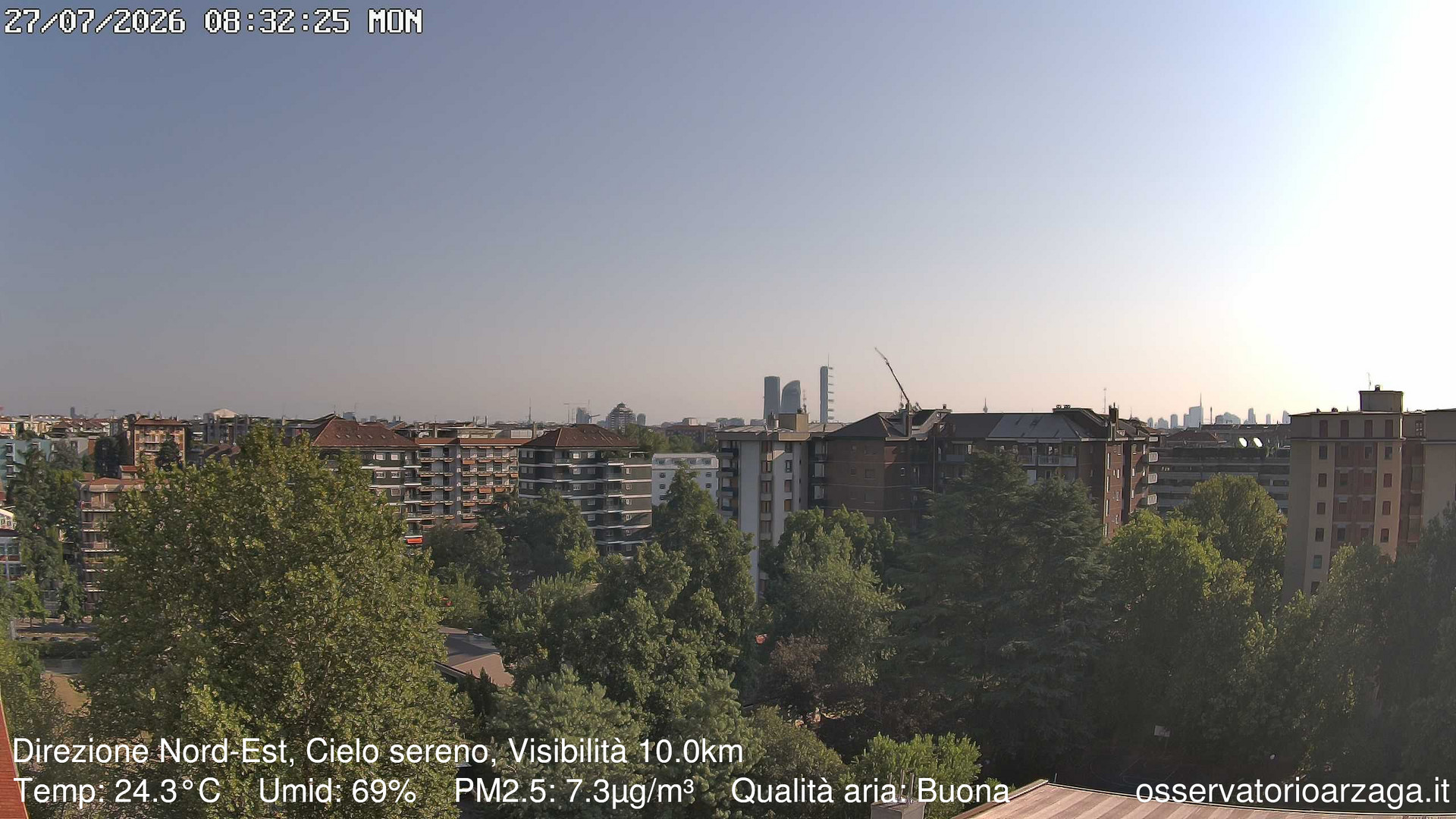 immagine della webcam nei dintorni di Milano Varesine: webcam Milano Arzaga