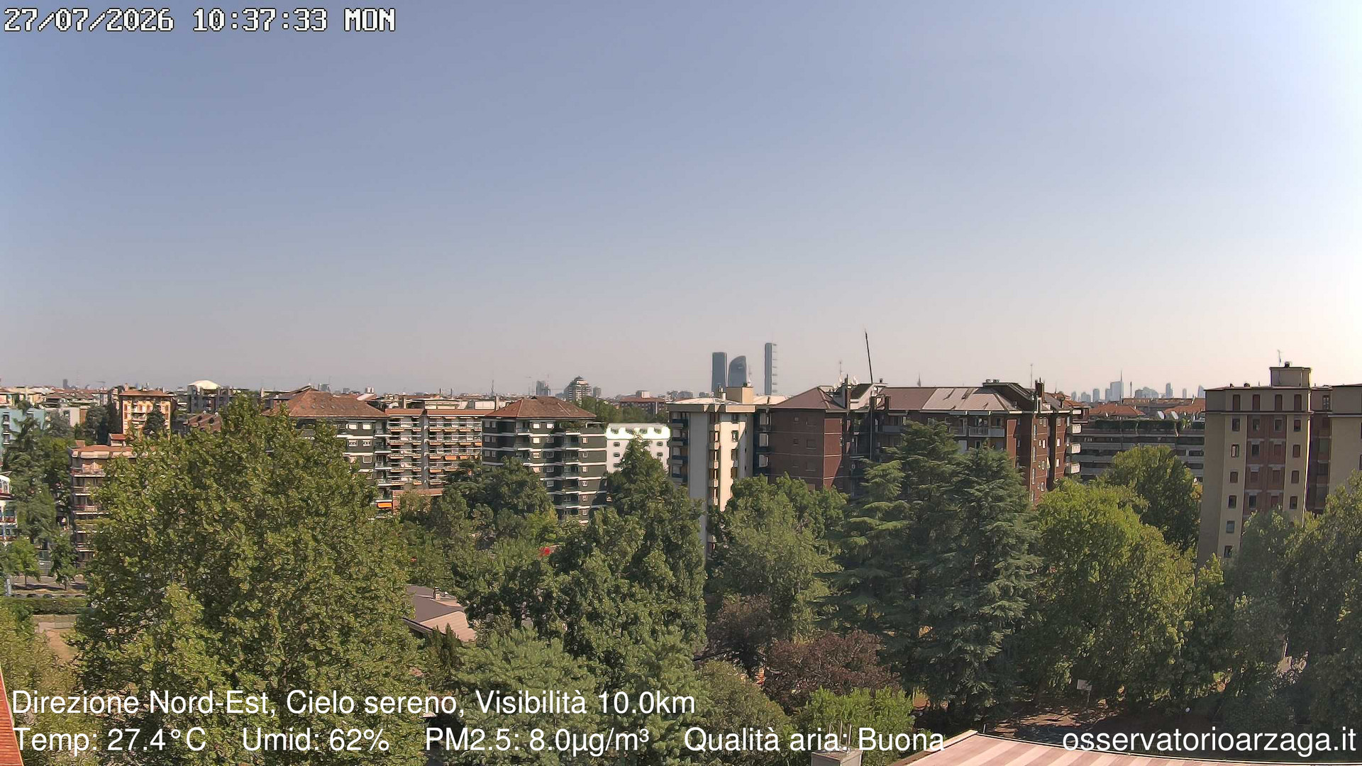 immagine della webcam nei dintorni di Milano Varesine: webcam Milano Arzaga