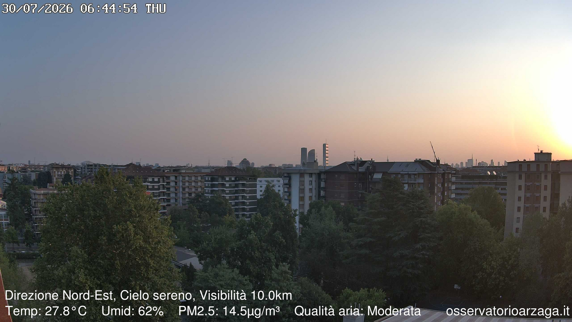 immagine della webcam nei dintorni di Milano Napoli: webcam Milano Arzaga