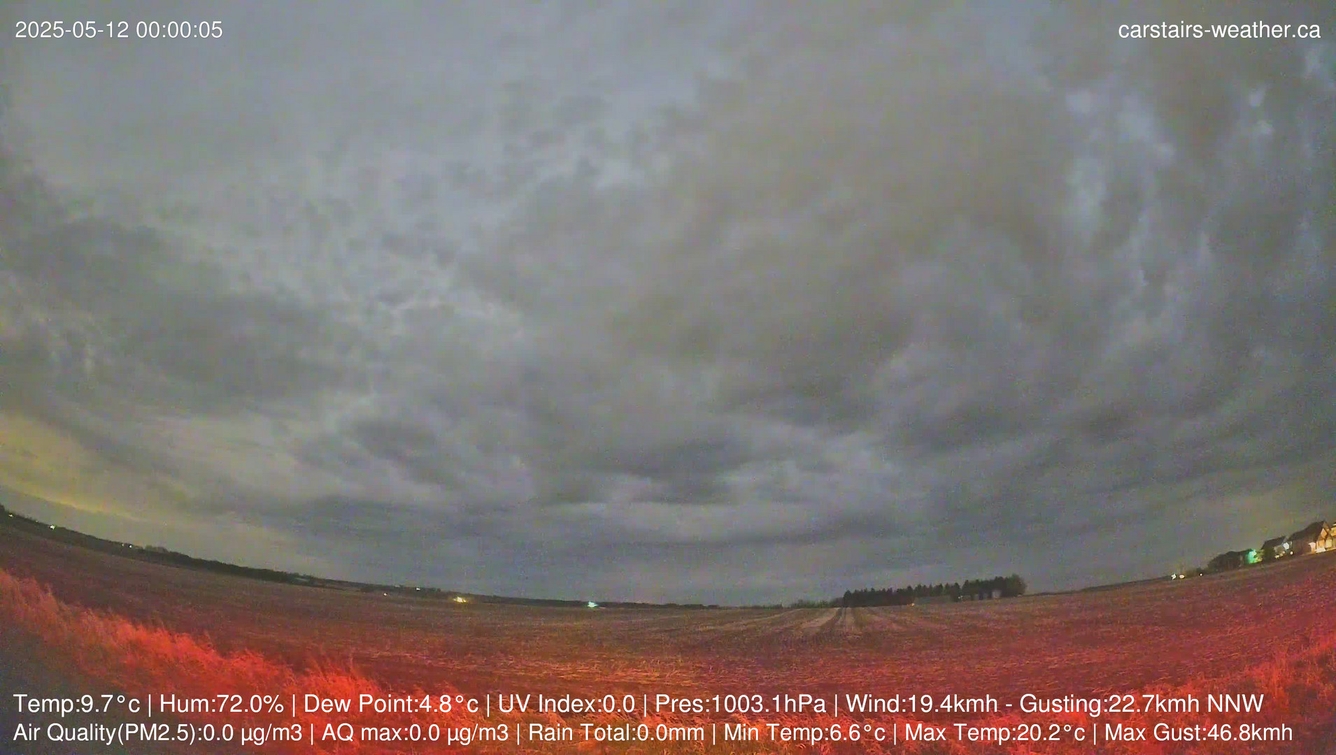 time-lapse frame, Carstairs Sky Cam webcam