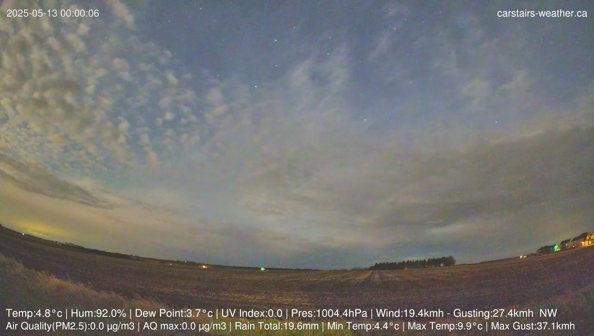 time-lapse frame, Carstairs Sky Cam webcam