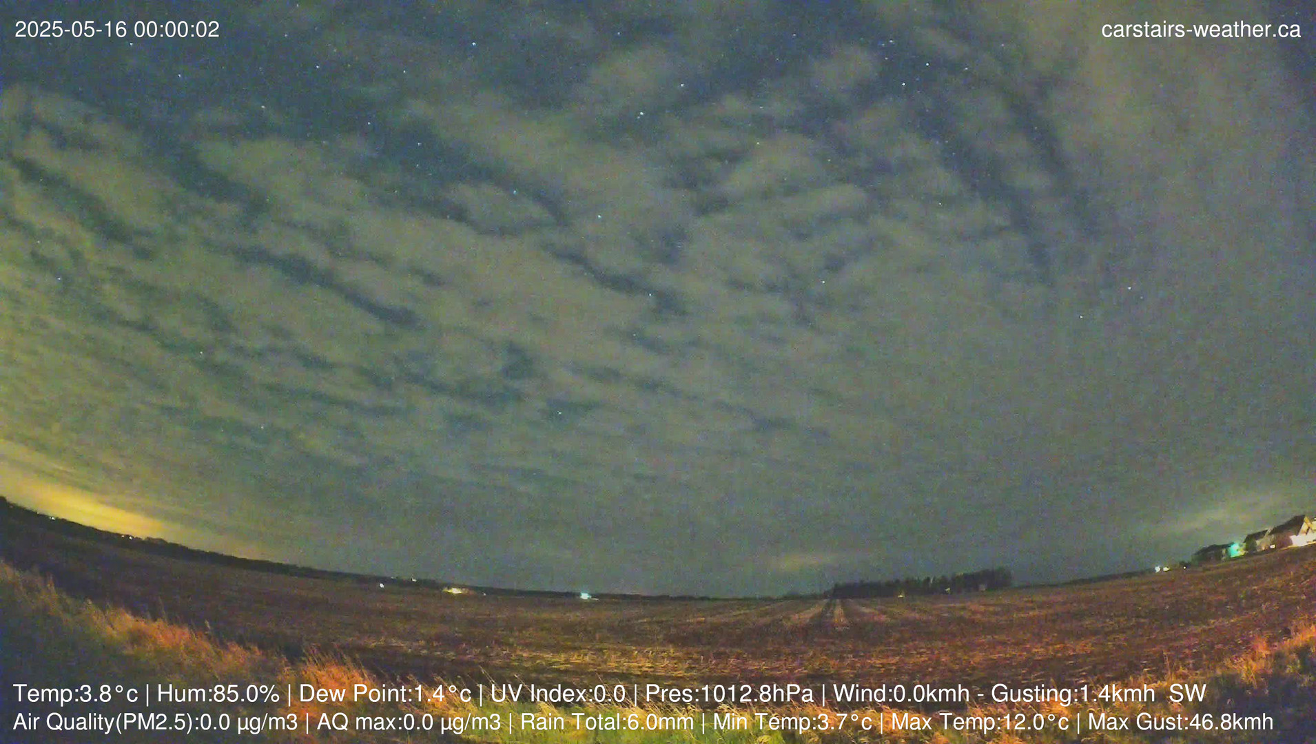 time-lapse frame, Carstairs Sky Cam webcam