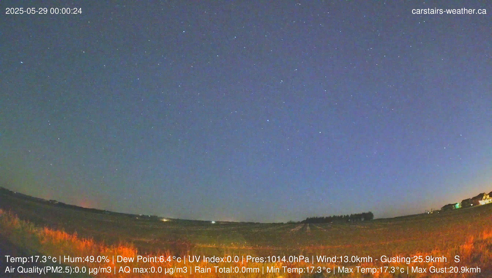 time-lapse frame, Carstairs Sky Cam webcam