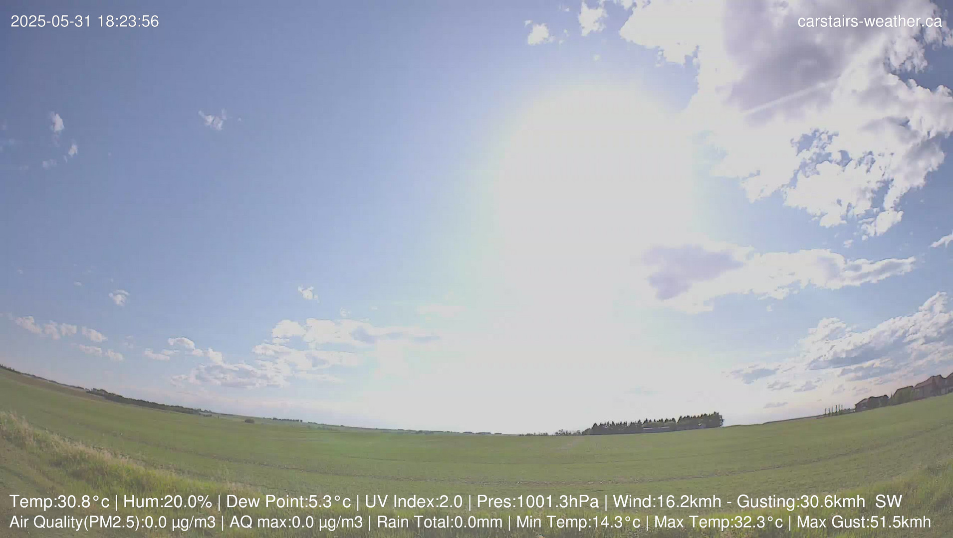 time-lapse frame, Carstairs Sky Cam webcam