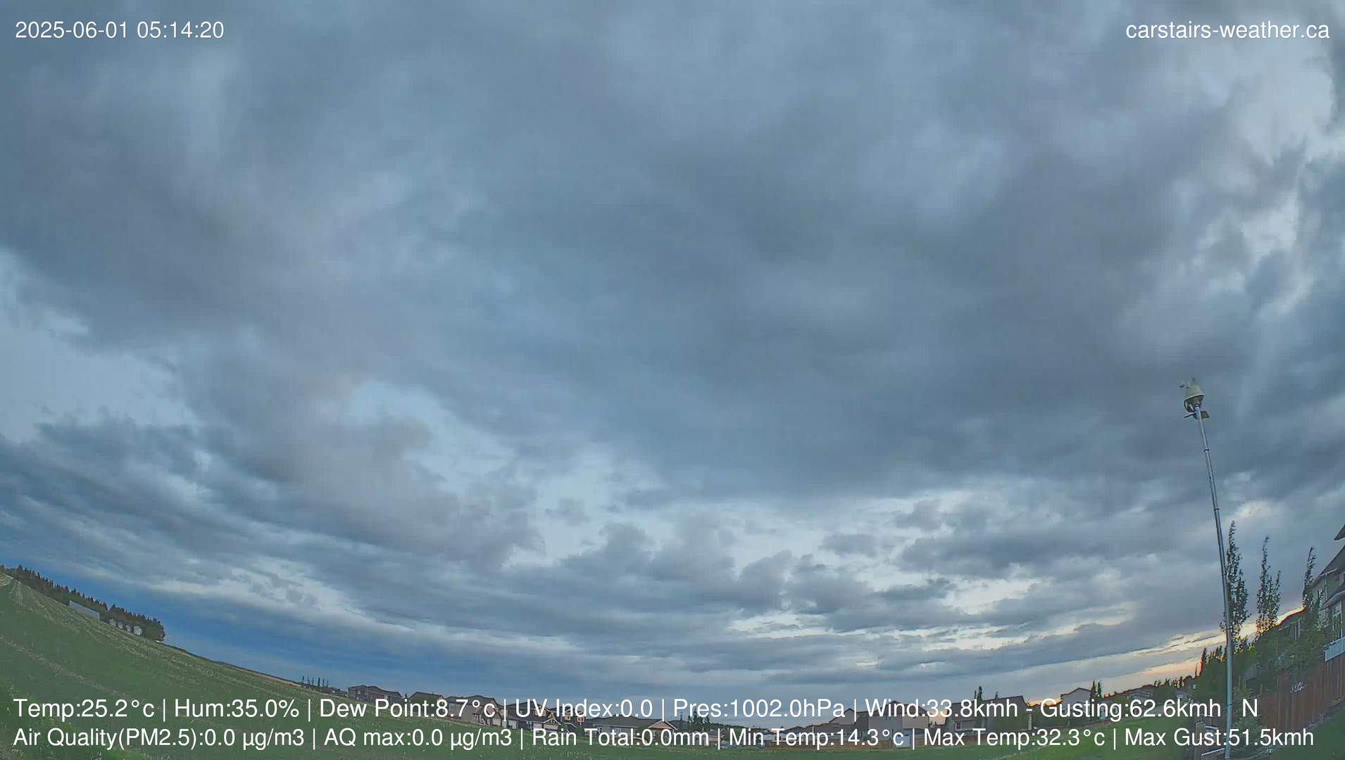 time-lapse frame, Carstairs Sky Cam webcam