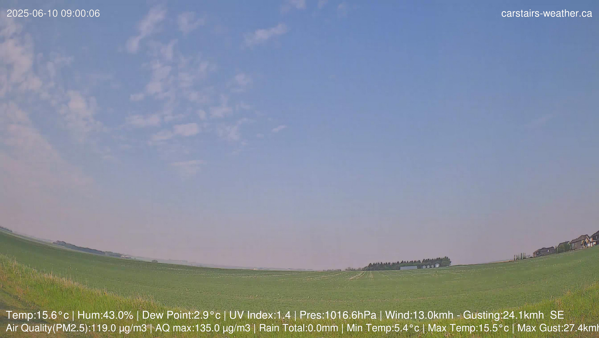 time-lapse frame, Carstairs Sky Cam webcam