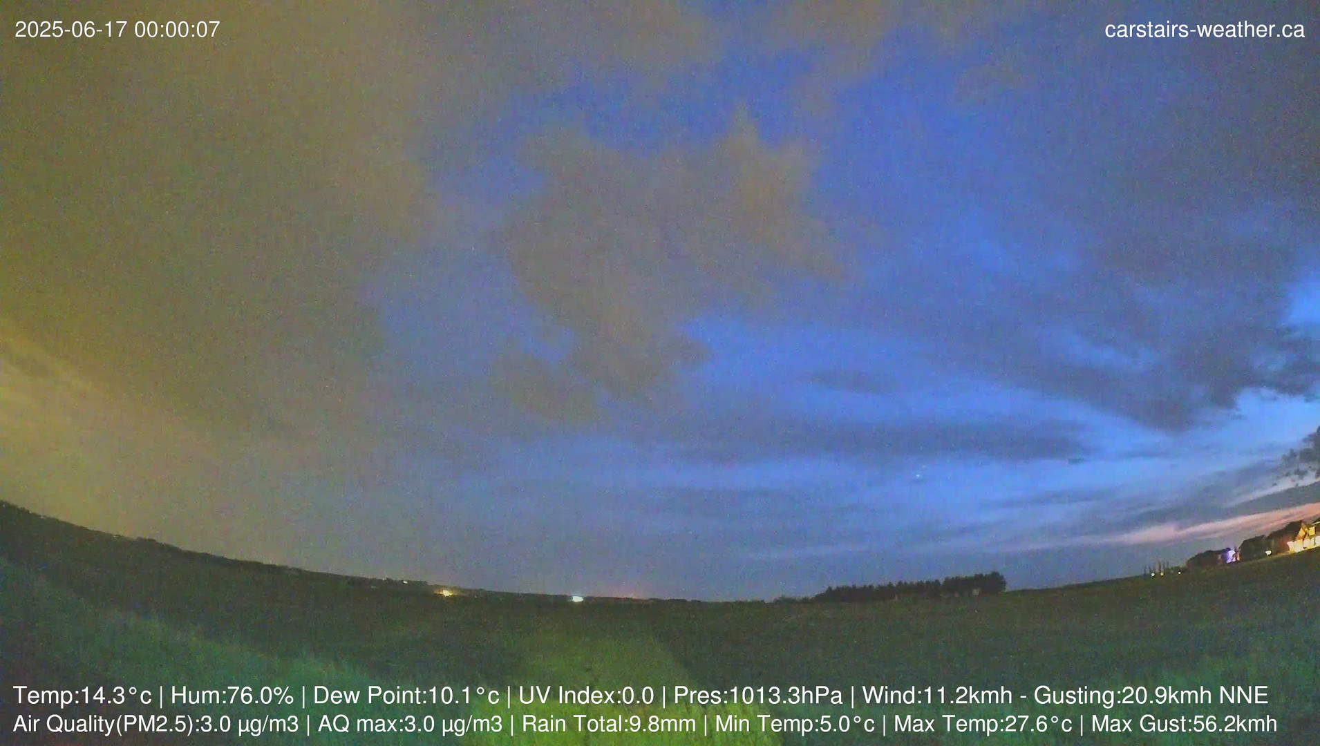 time-lapse frame, Carstairs Sky Cam webcam