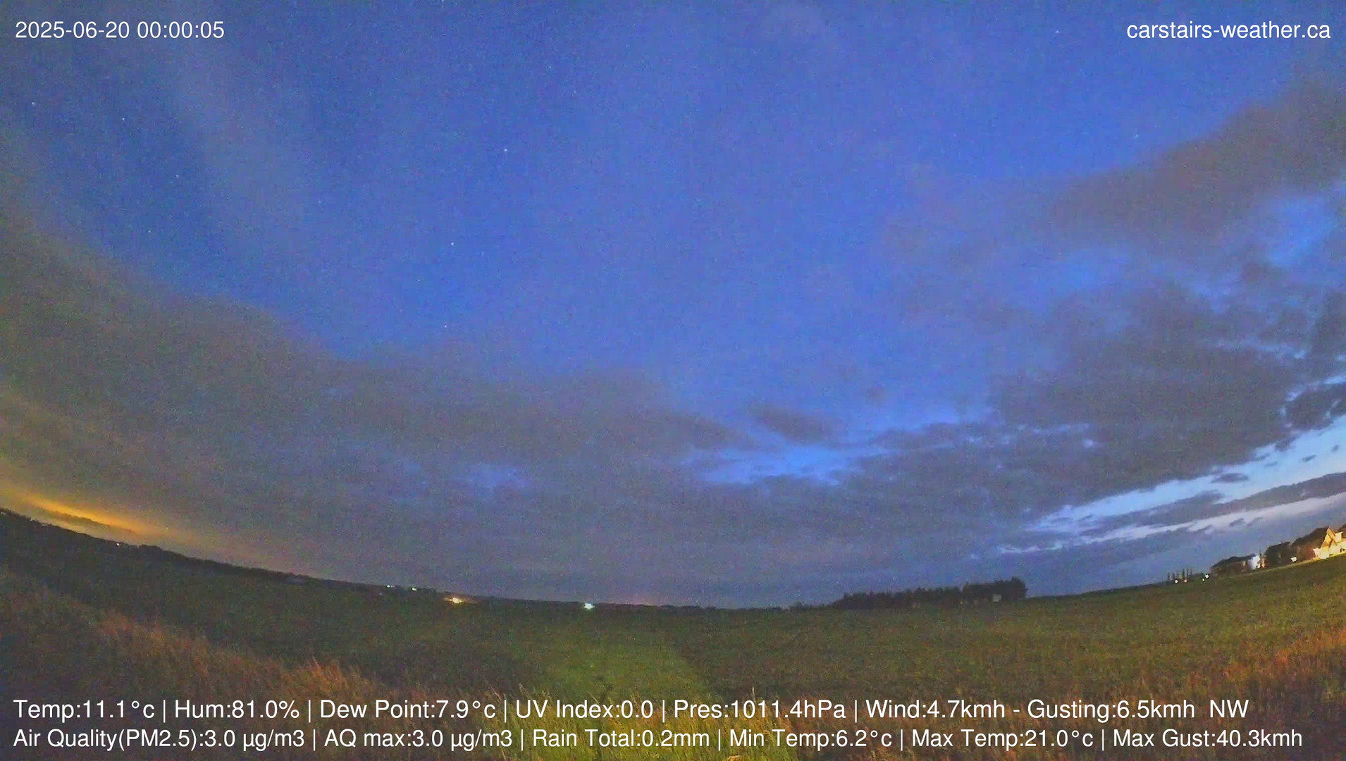 time-lapse frame, Carstairs Sky Cam webcam