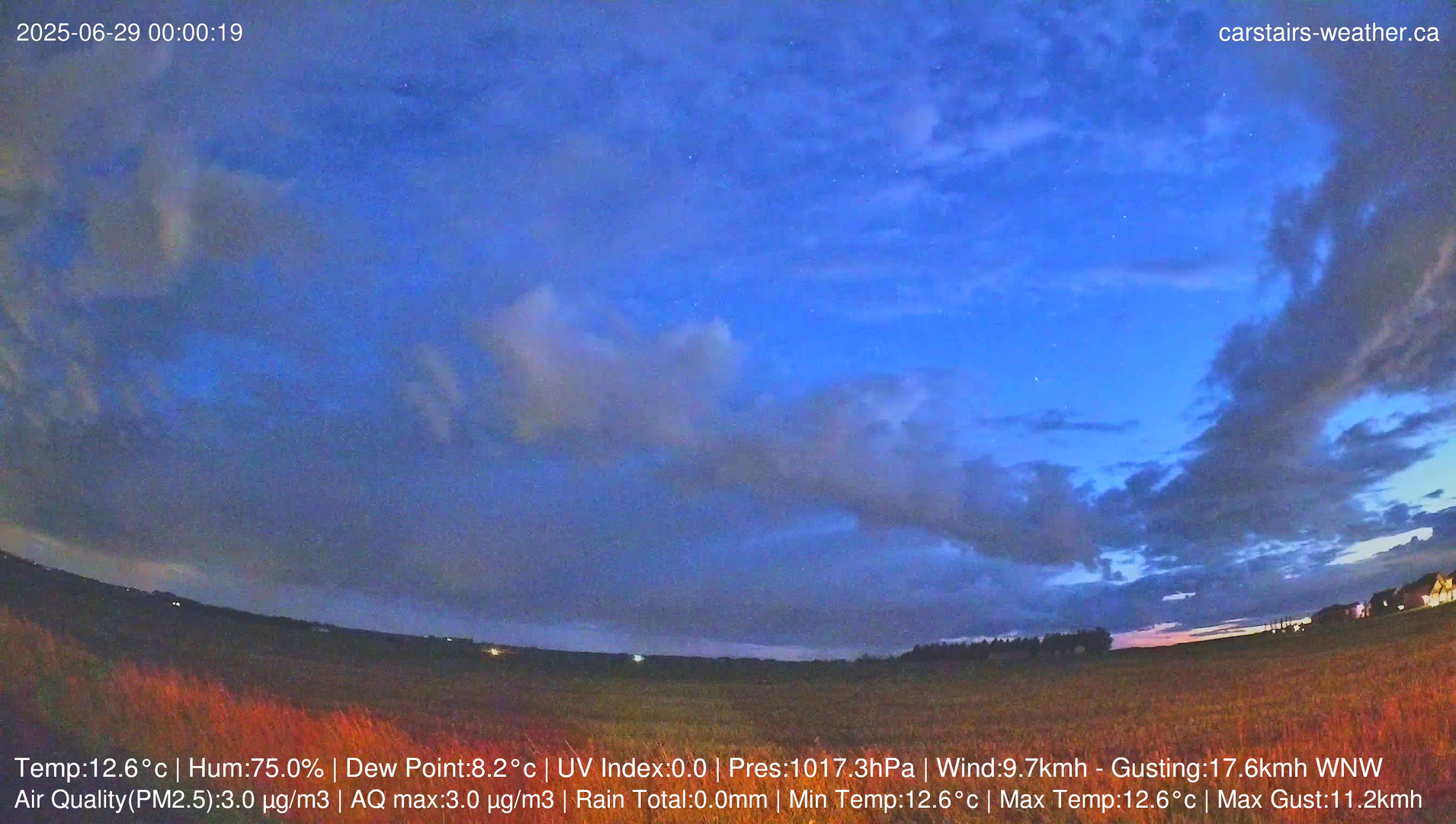 time-lapse frame, Carstairs Sky Cam webcam