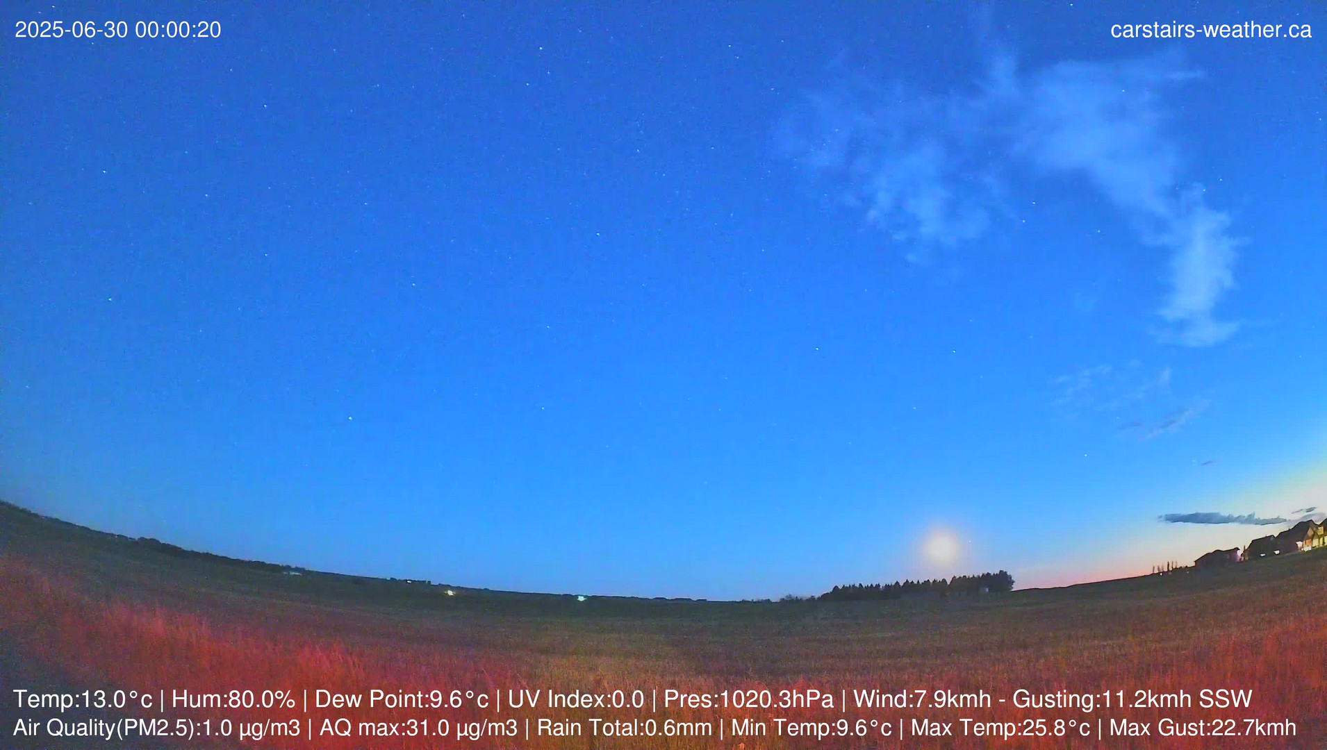 time-lapse frame, Carstairs Sky Cam webcam