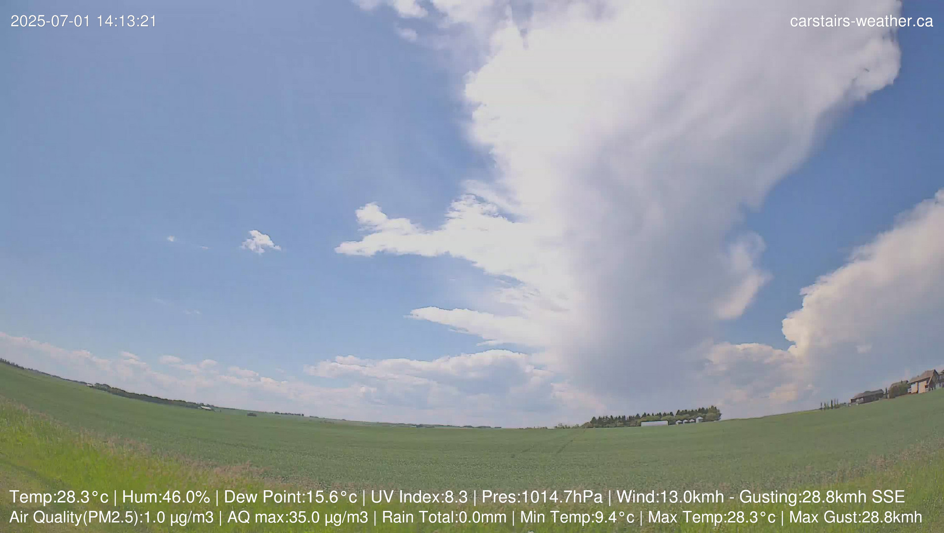 time-lapse frame, Carstairs Sky Cam webcam