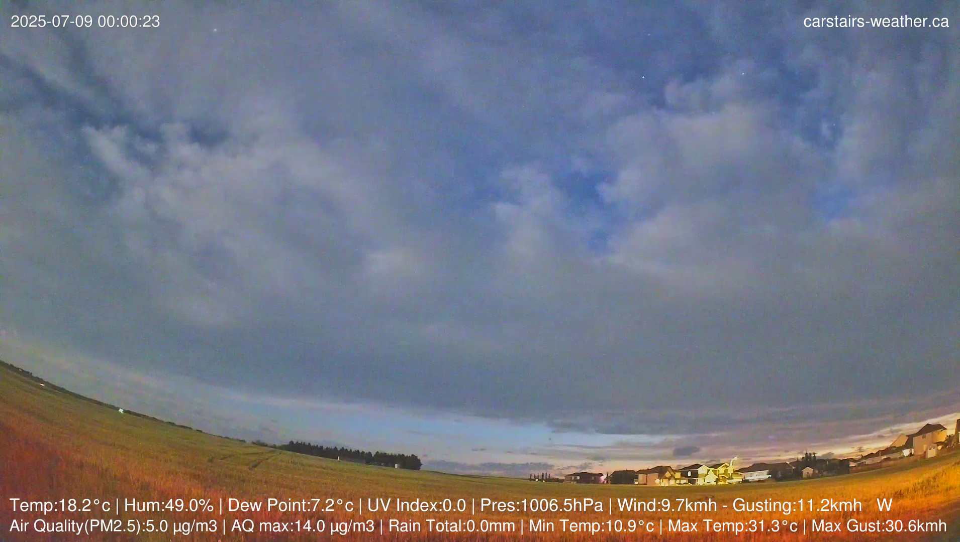 time-lapse frame, Carstairs Sky Cam webcam