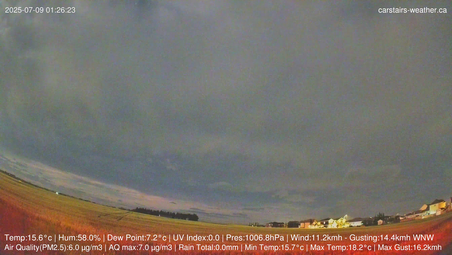 time-lapse frame, Carstairs Sky Cam webcam