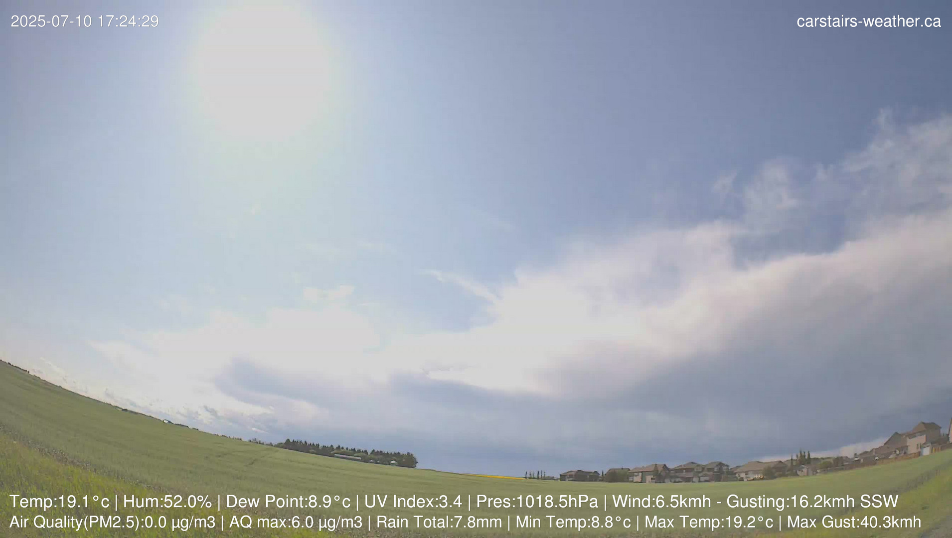 time-lapse frame, Rain July 10 webcam