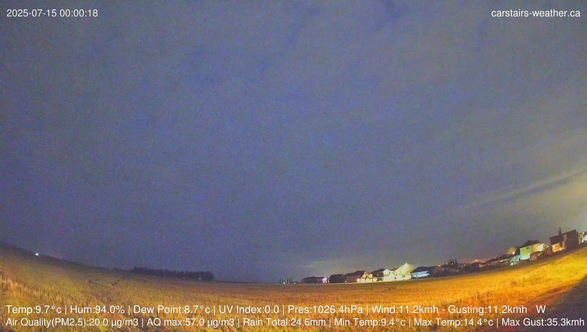 time-lapse frame, Carstairs Sky Cam webcam